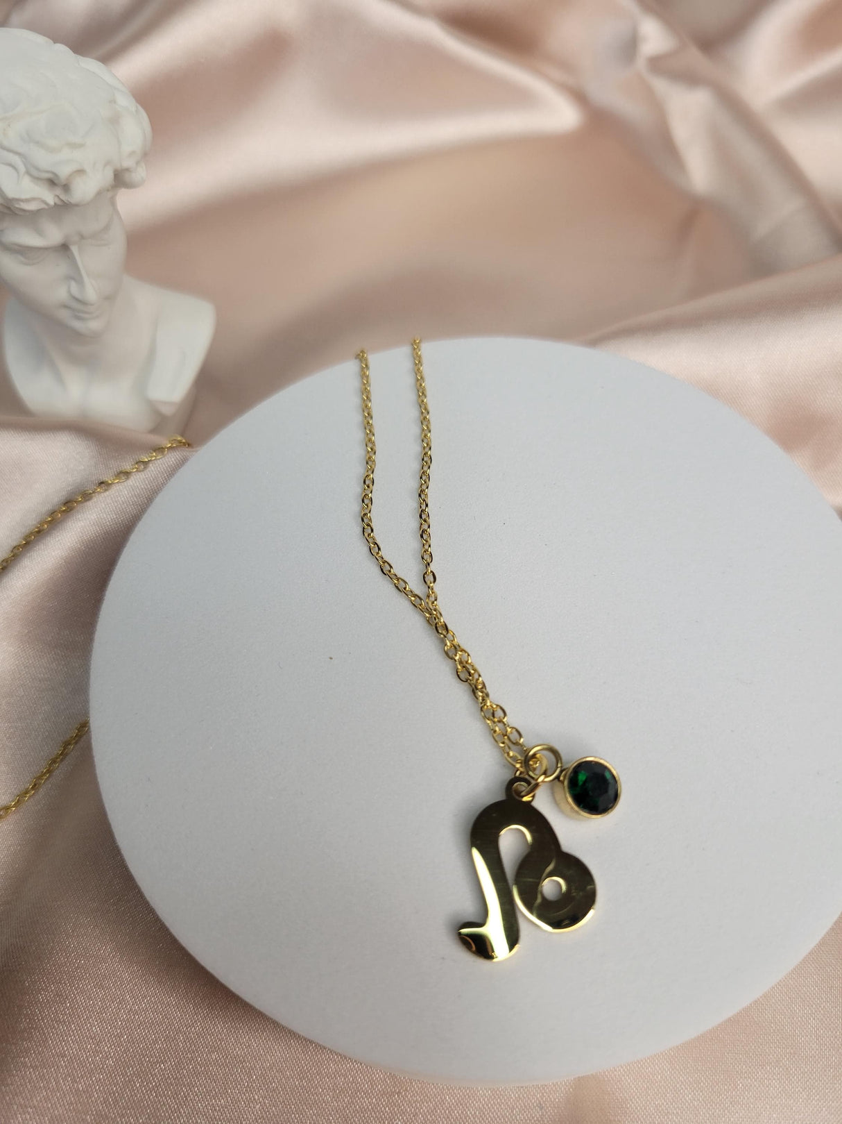Zodiac Sign Necklace Gold – Astrology Pendant Necklace with Birthstone Charm – Horoscope Jewelry