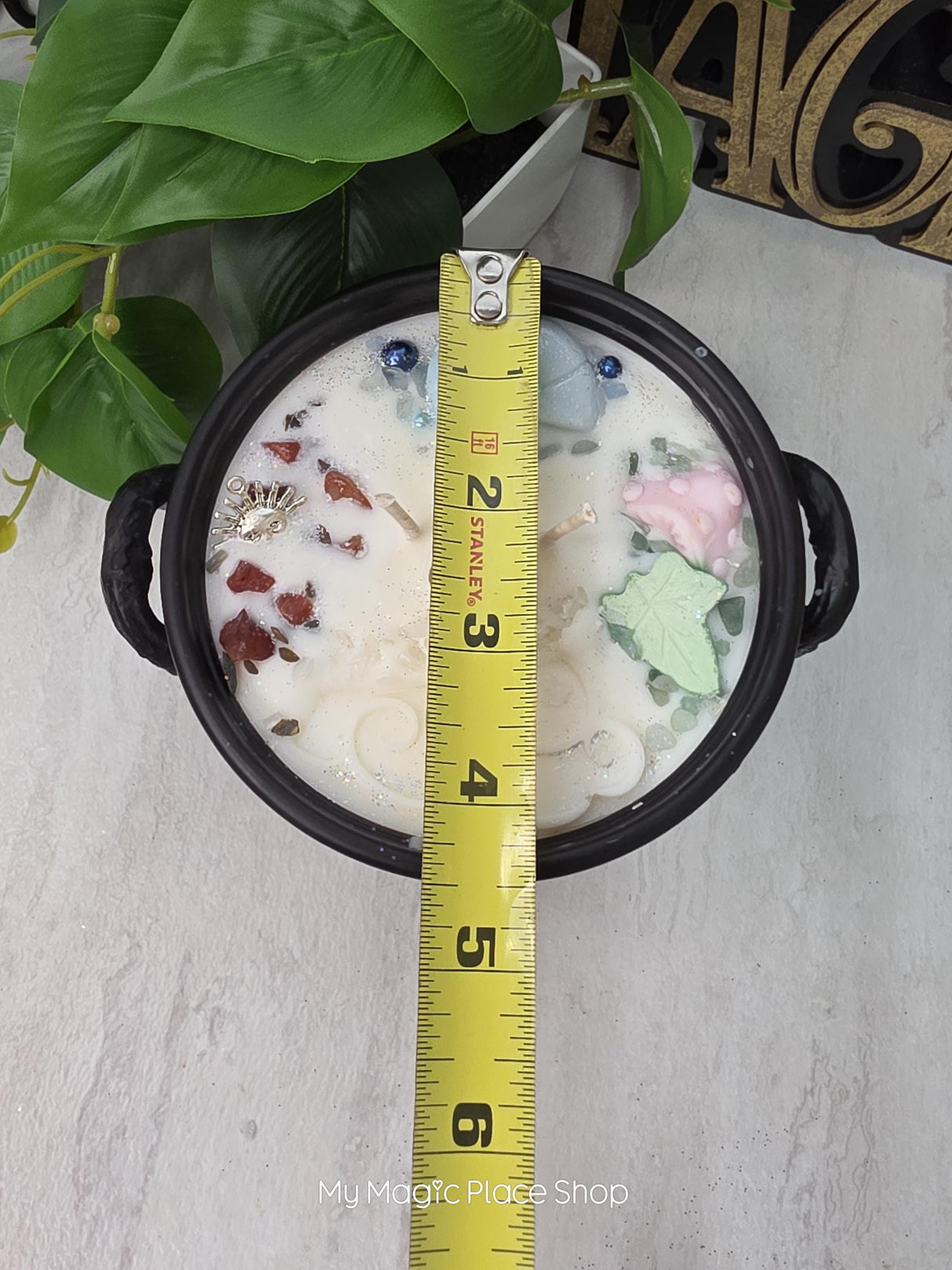 Five Elements Cauldron Candle | Handmade Soy Wax | Earth Air Fire Water Spirit |Pagan Altar