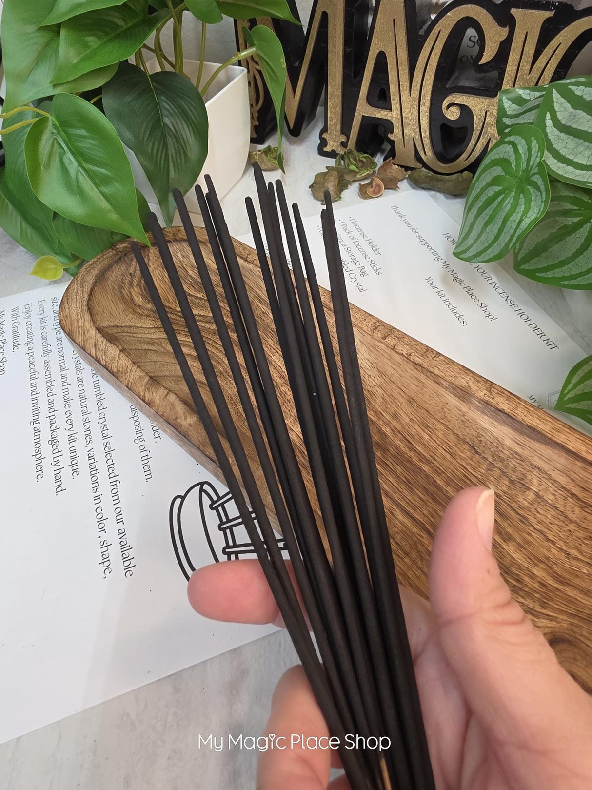 Wooden Canoe Incense Holder Kit, Incense Burner with 20 Incense Sticks, Choose Your Scent, Long Ash Catcher Tray, Meditation Gift Set