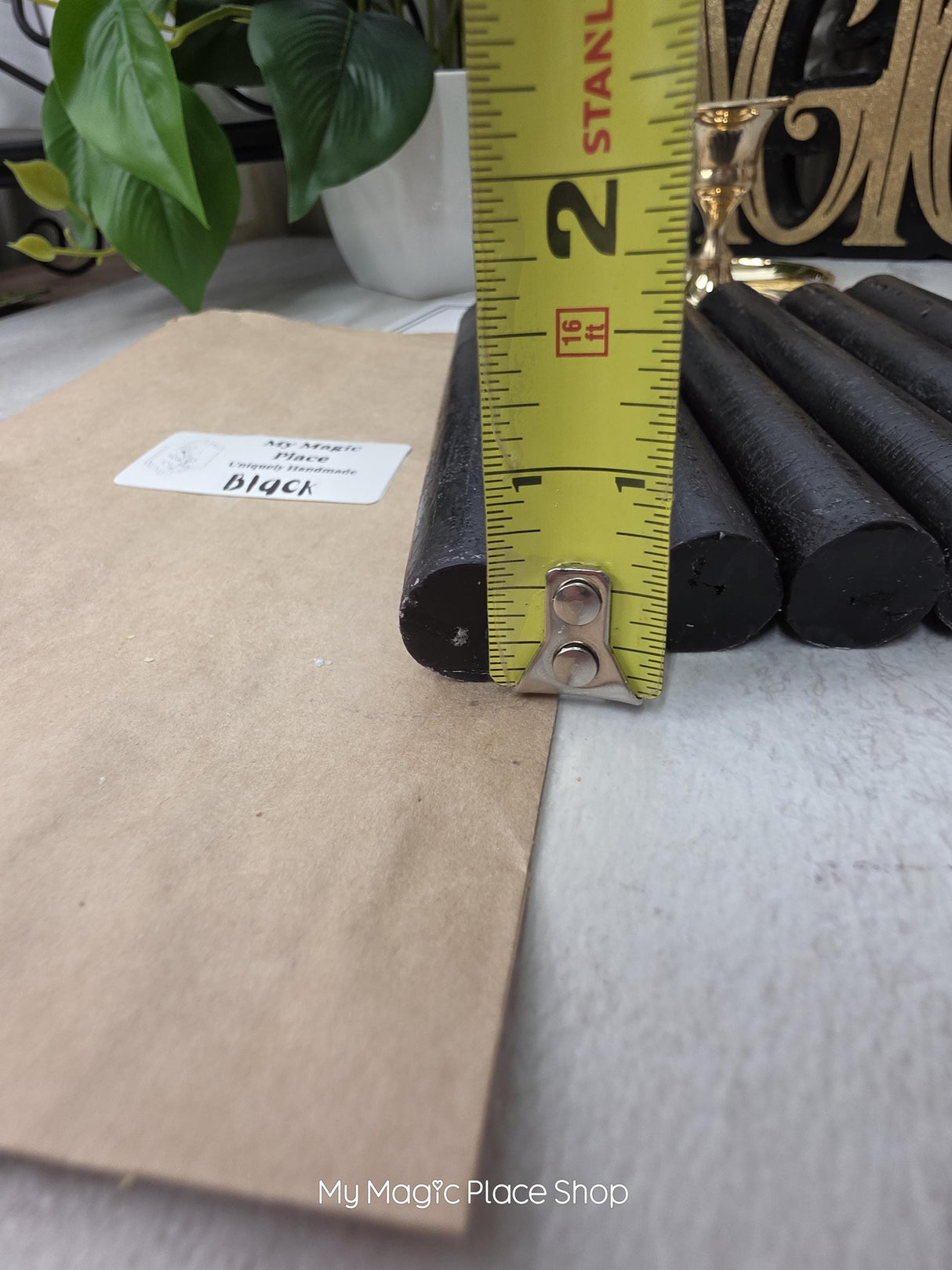 Black Colored Taper Candles Set with Candle Holder, Color Guide, Altar Decor, Meditation Gift