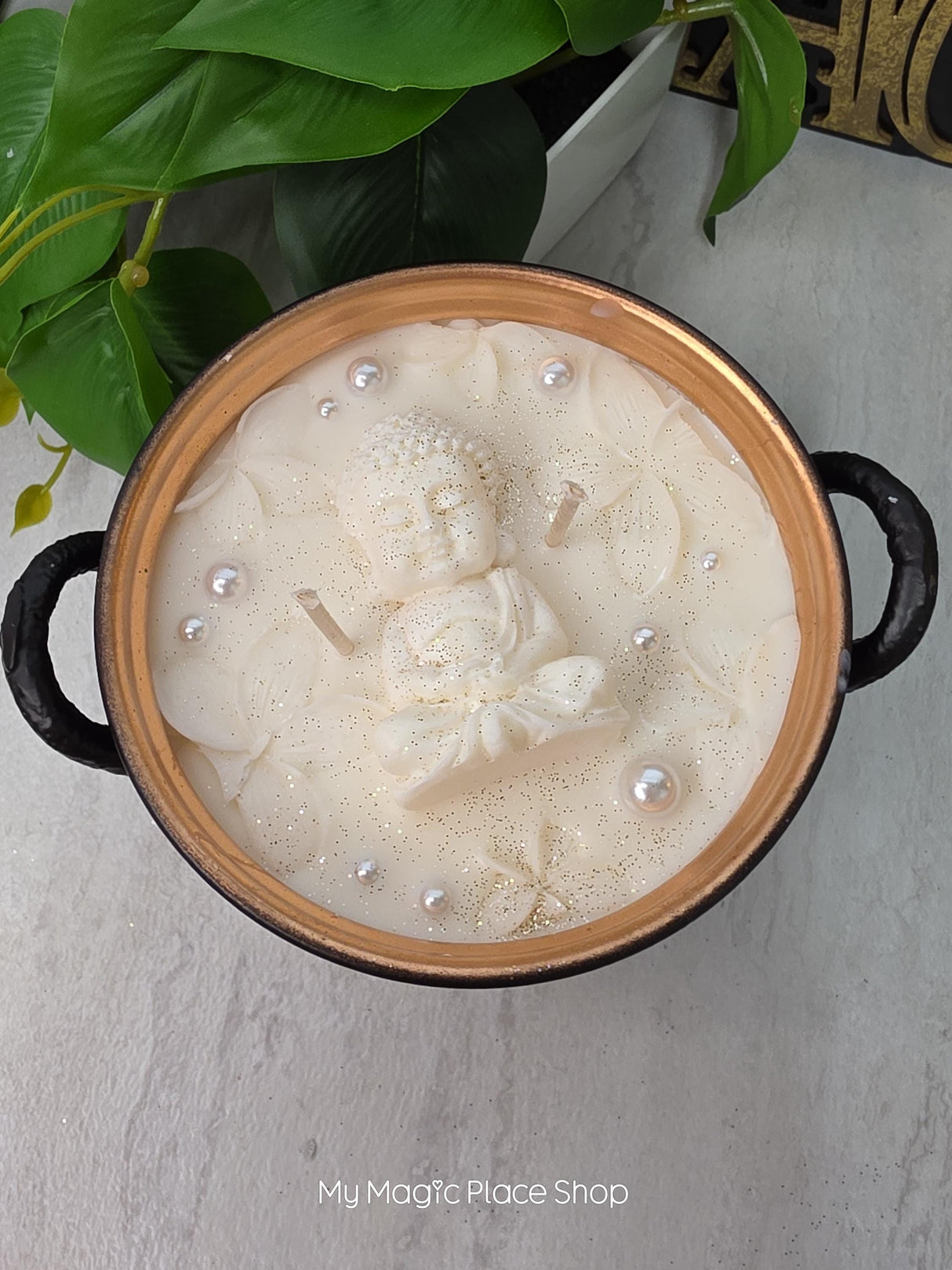 Tree of Life Cauldron Candle | Handmade Soy Wax | Double Wick Decorative | Cottagecore Home Decor