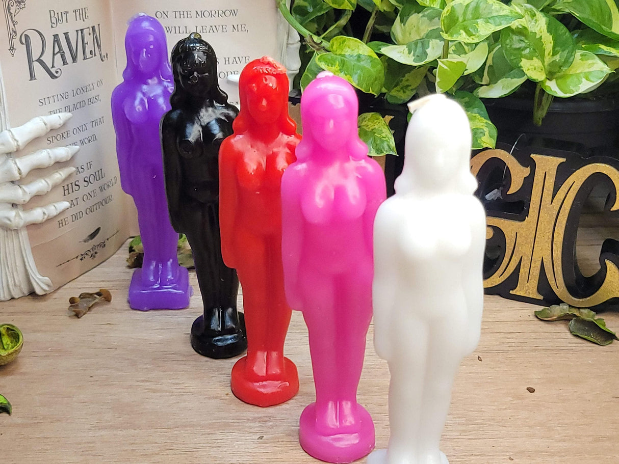 Female Figure Candle Gift Set with Crystal, Organza Bag (Color Guide)
