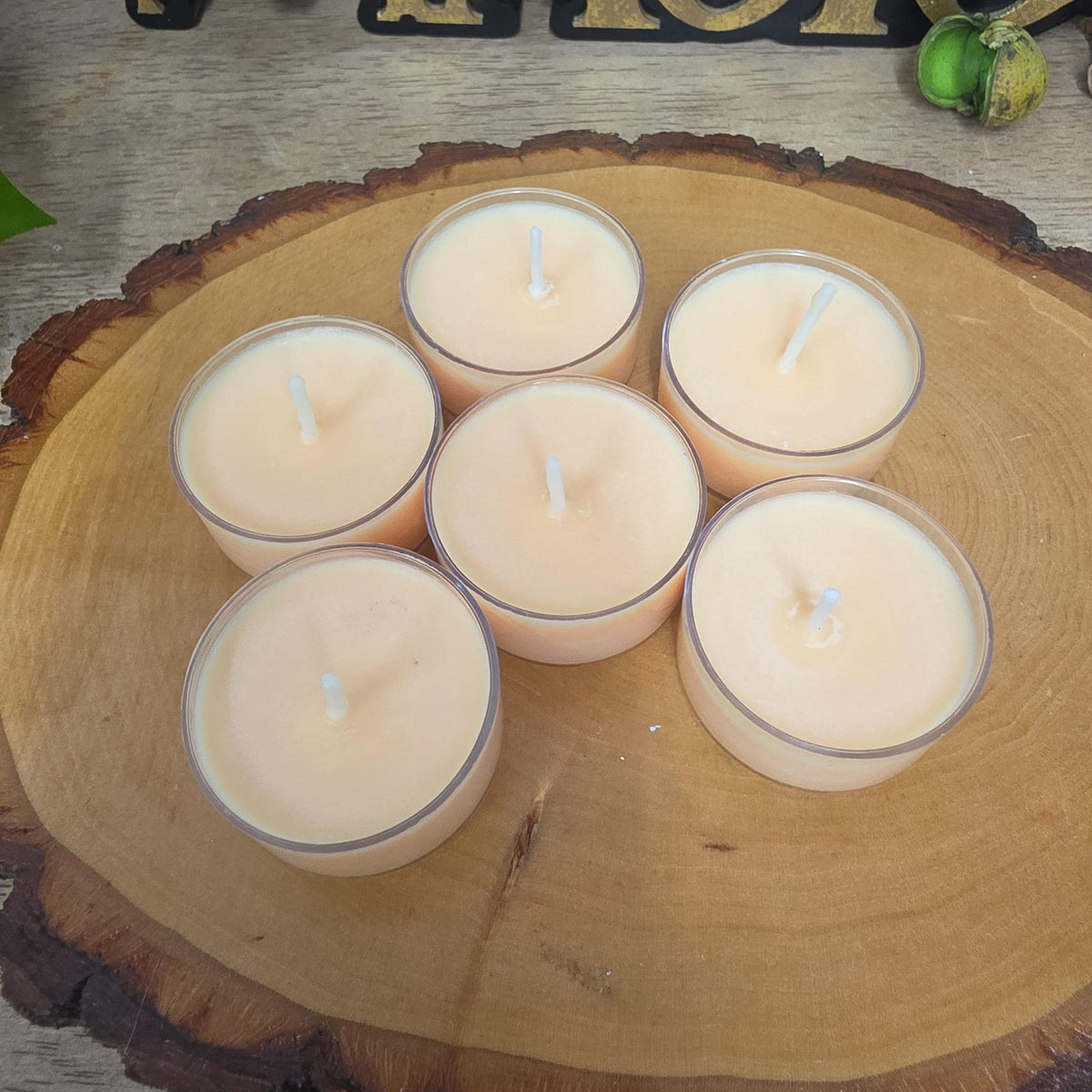 Handmade Soy Wax Tealights, Unscented Orange Candles (Set of 6 or 10)