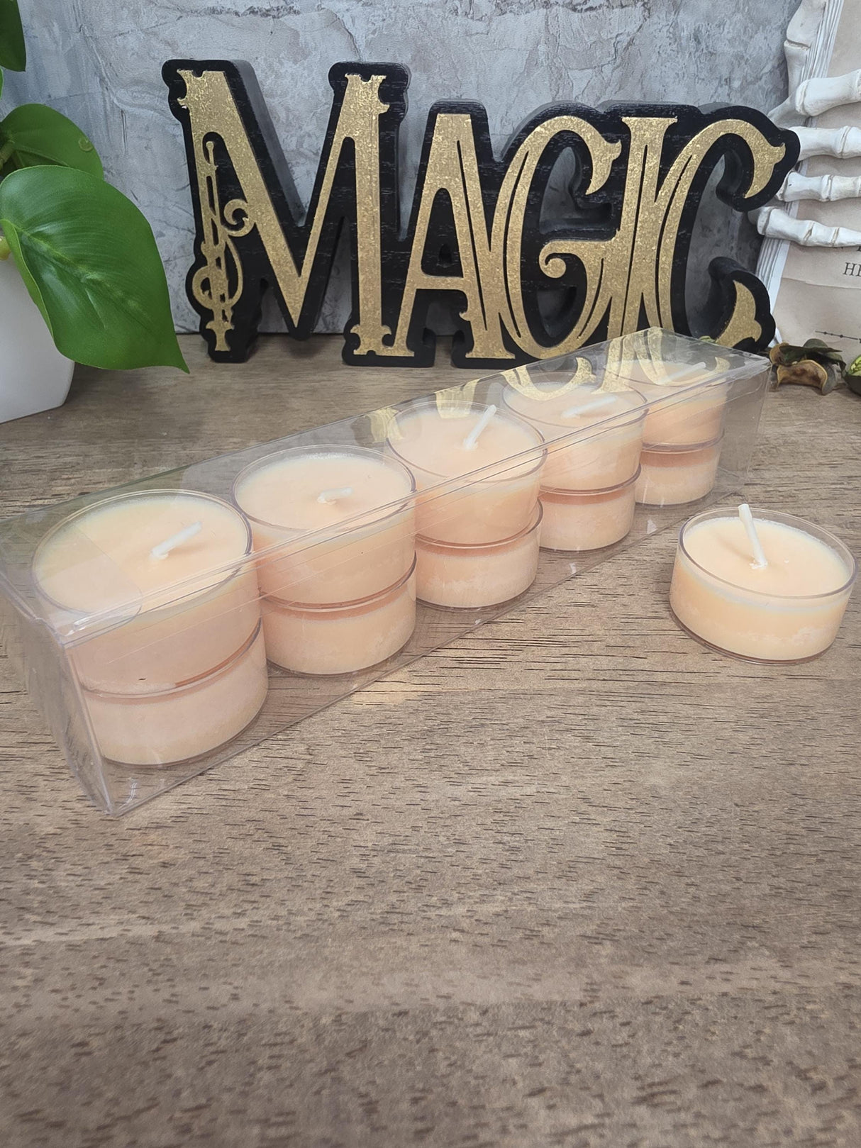 Handmade Soy Wax Tealights, Unscented Orange Candles (Set of 6 or 10)