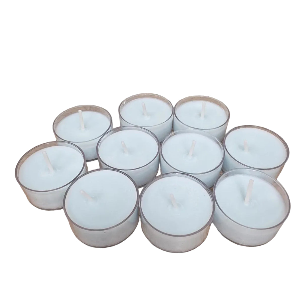 Handmade Soy Wax Tealights, Unscented Light Blue Candles (Set of 6 or 10)