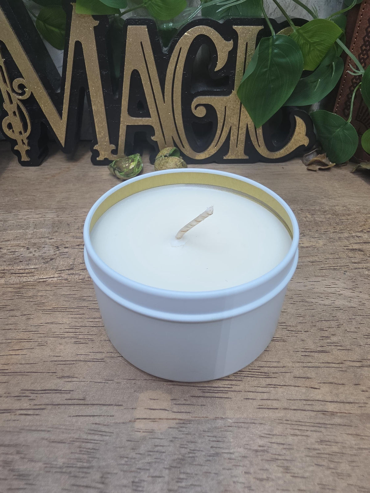 Personalized Soy Wax Candle in Tin, Custom Scented, Minimalist Gift (2-8 oz)