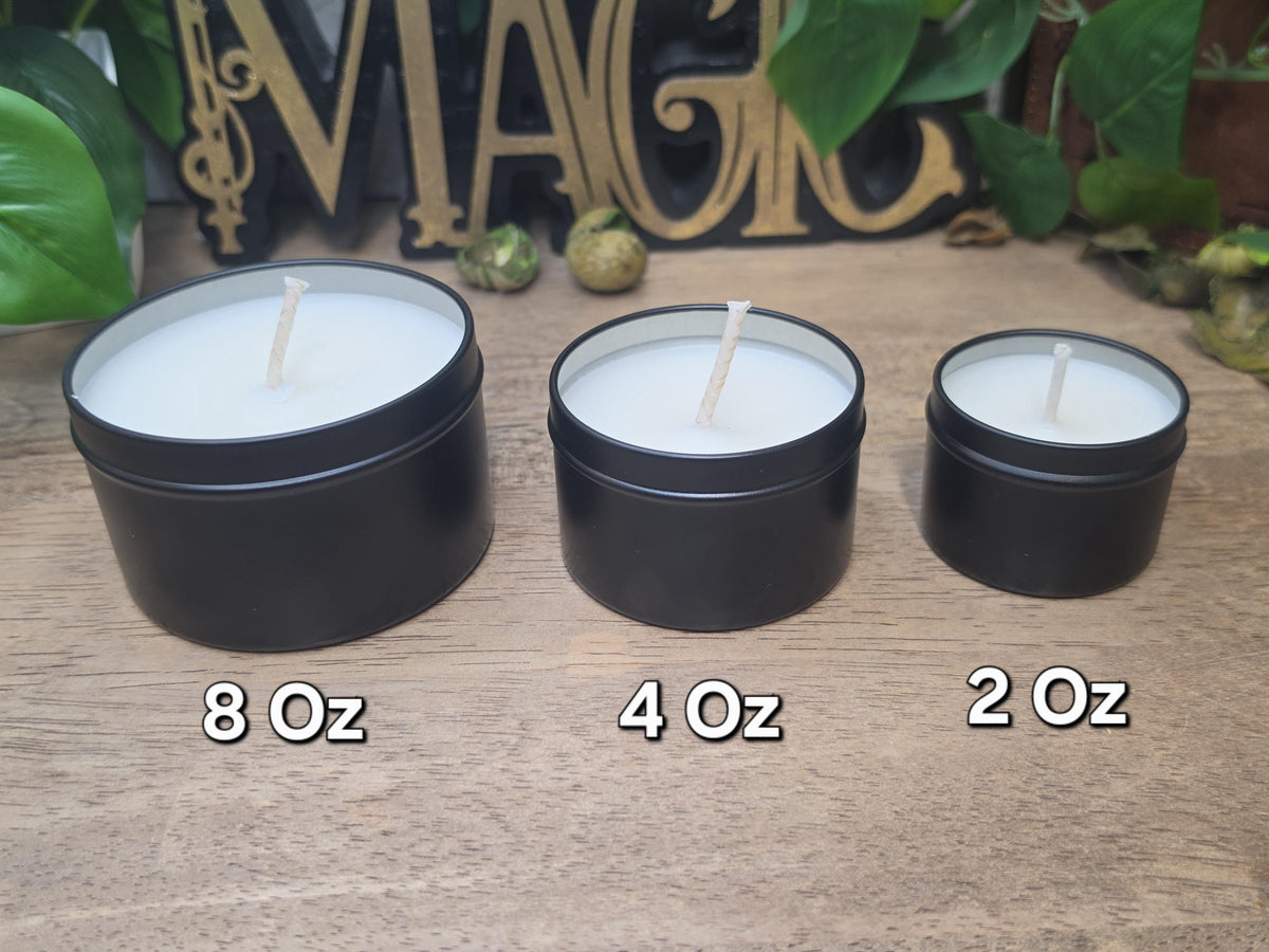 Personalized Soy Wax Candle in Tin, Custom Scented, Minimalist Gift (2-8 oz)