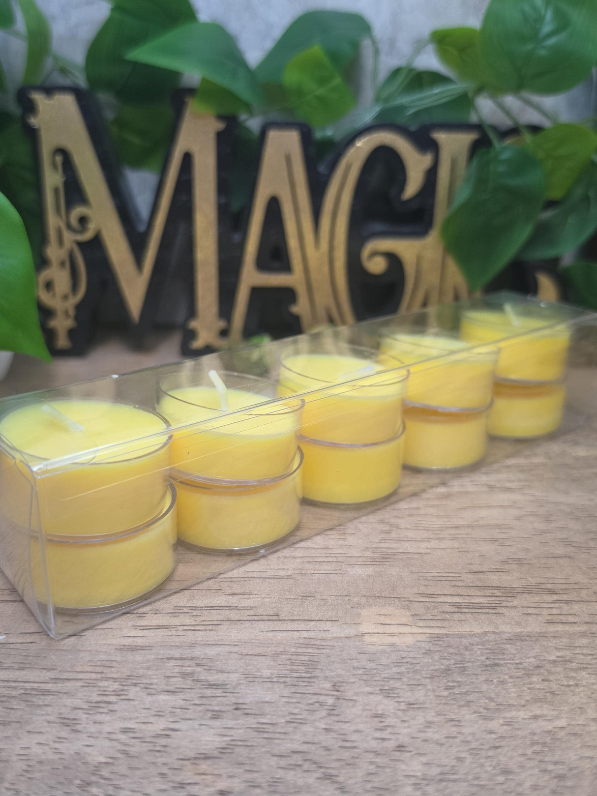 Handmade Soy Wax Tealights, Unscented Yellow Candles (Set of 6 or 10)