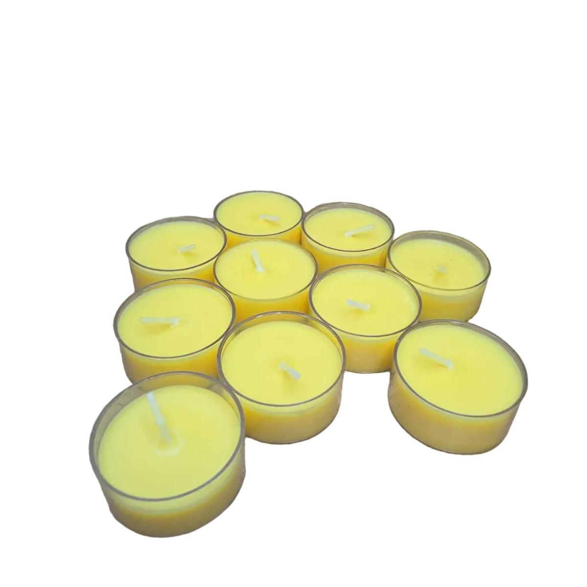 Handmade Soy Wax Tealights, Unscented Yellow Candles (Set of 6 or 10)