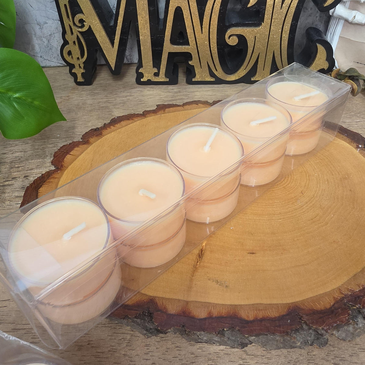 Handmade Soy Wax Tealights, Unscented Orange Candles (Set of 6 or 10)
