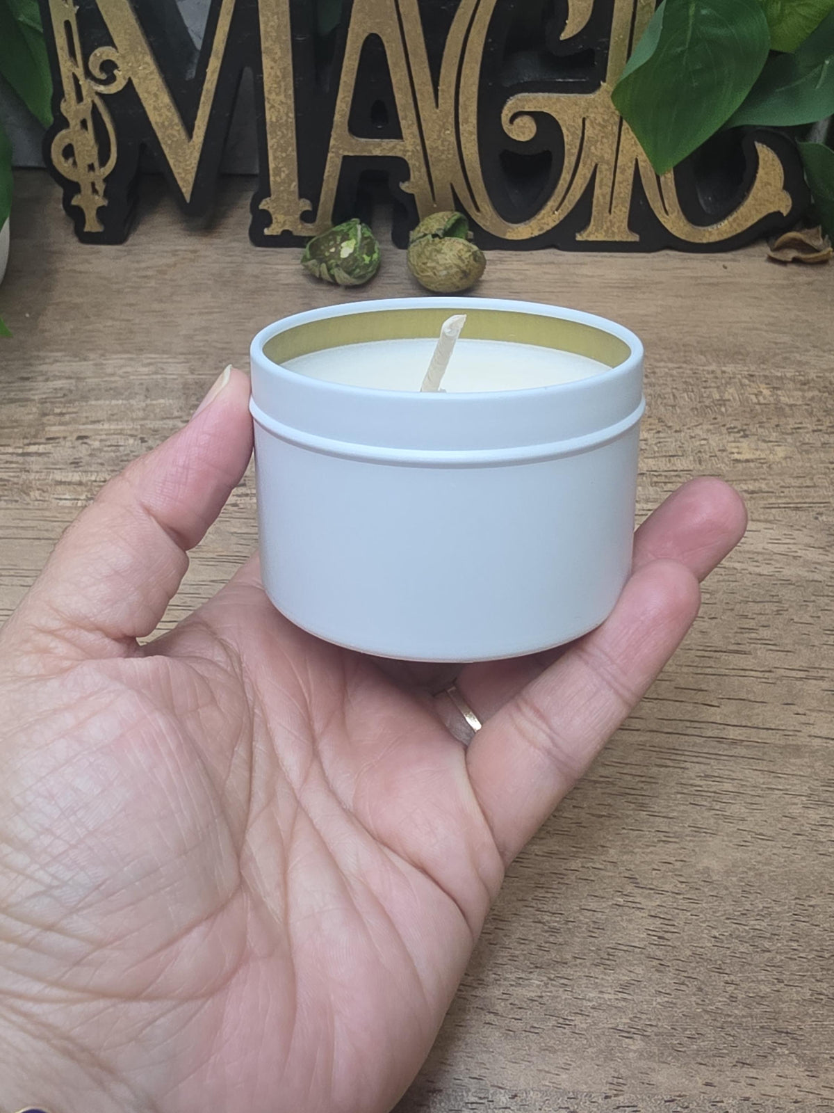 Personalized Soy Wax Candle in Tin, Custom Scented, Minimalist Gift (2-8 oz)