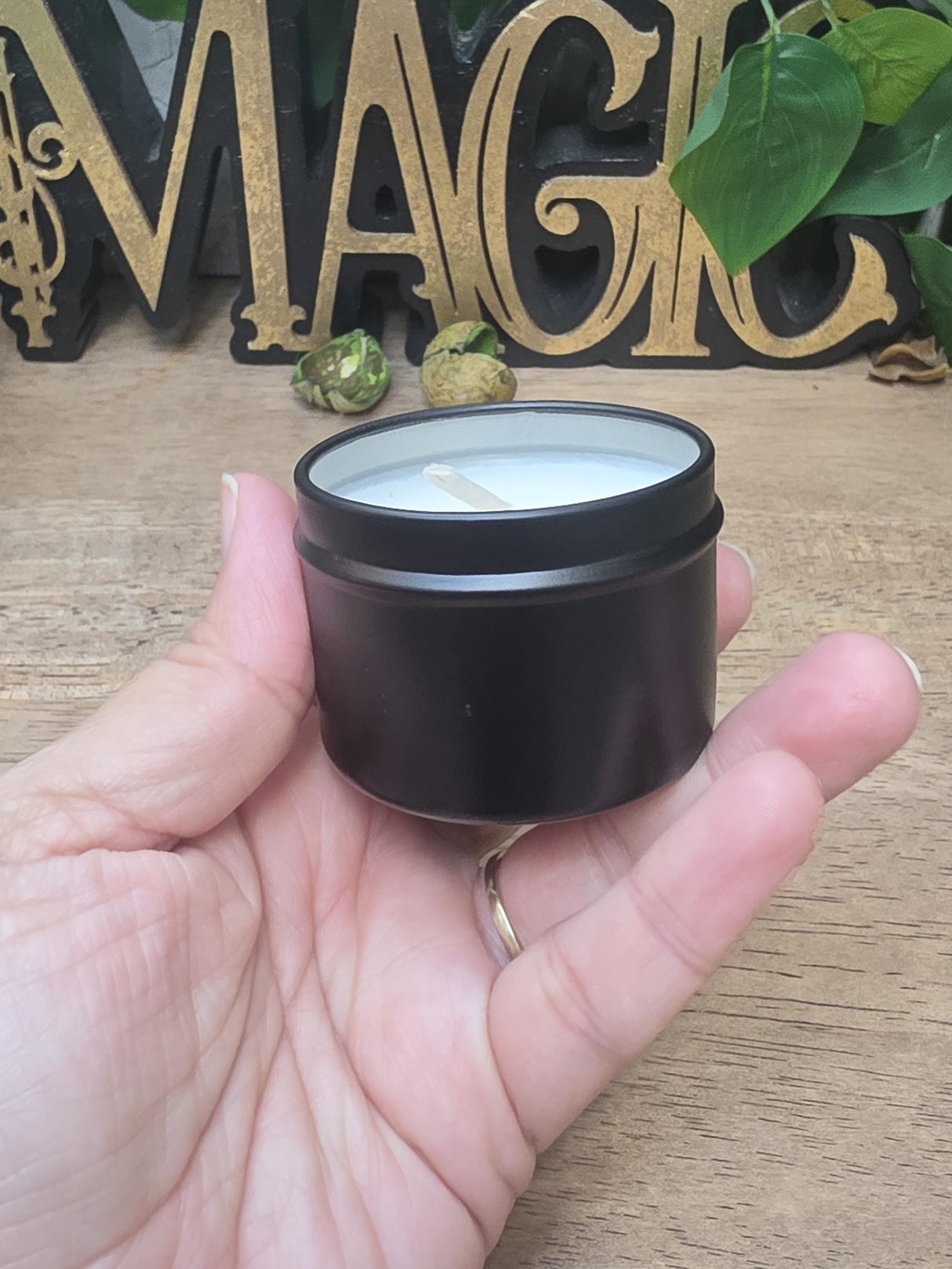Personalized Soy Wax Candle in Tin, Custom Scented, Minimalist Gift (2-8 oz)