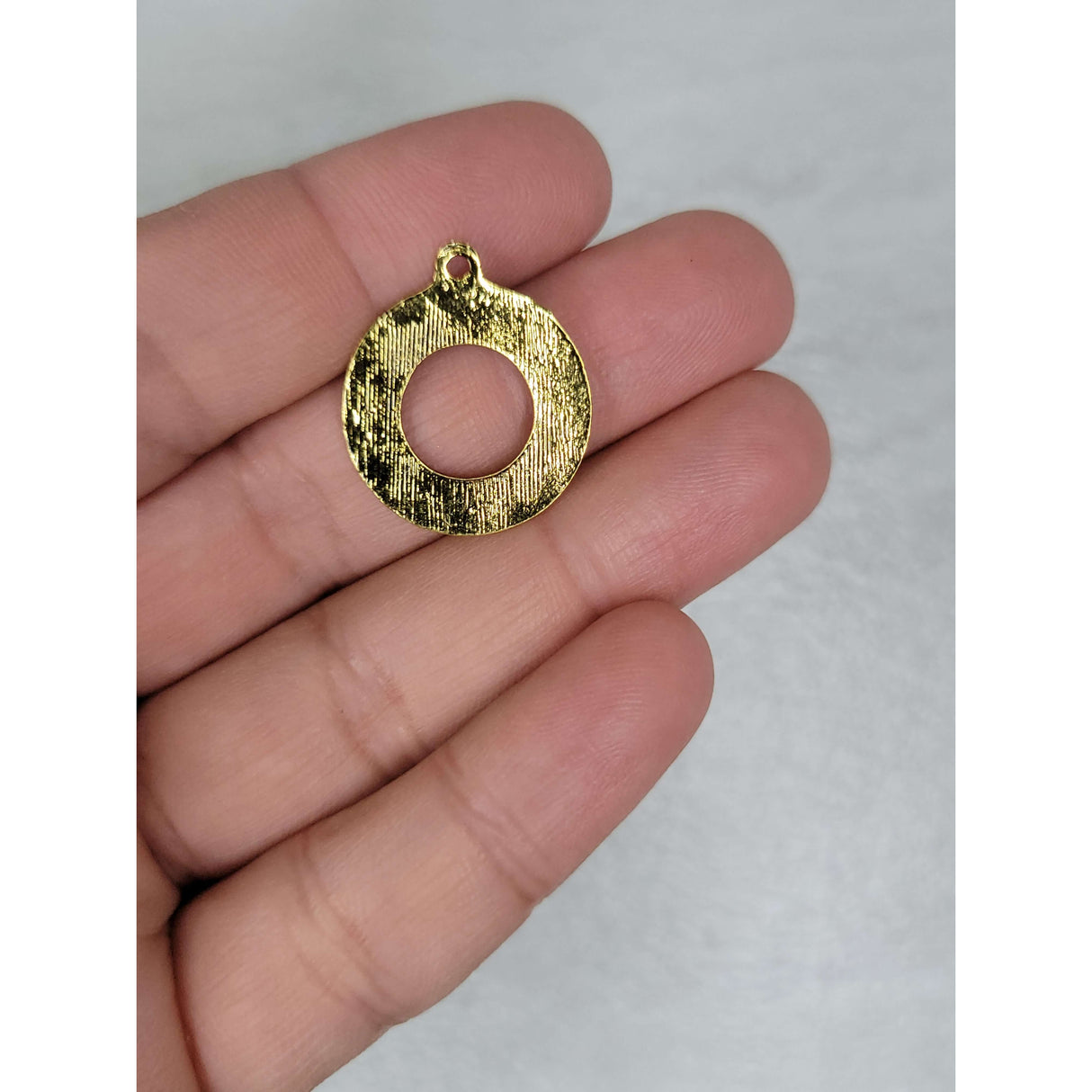 Donut with Moon Phase Charm Antique Golden Color -Charms & Pendants