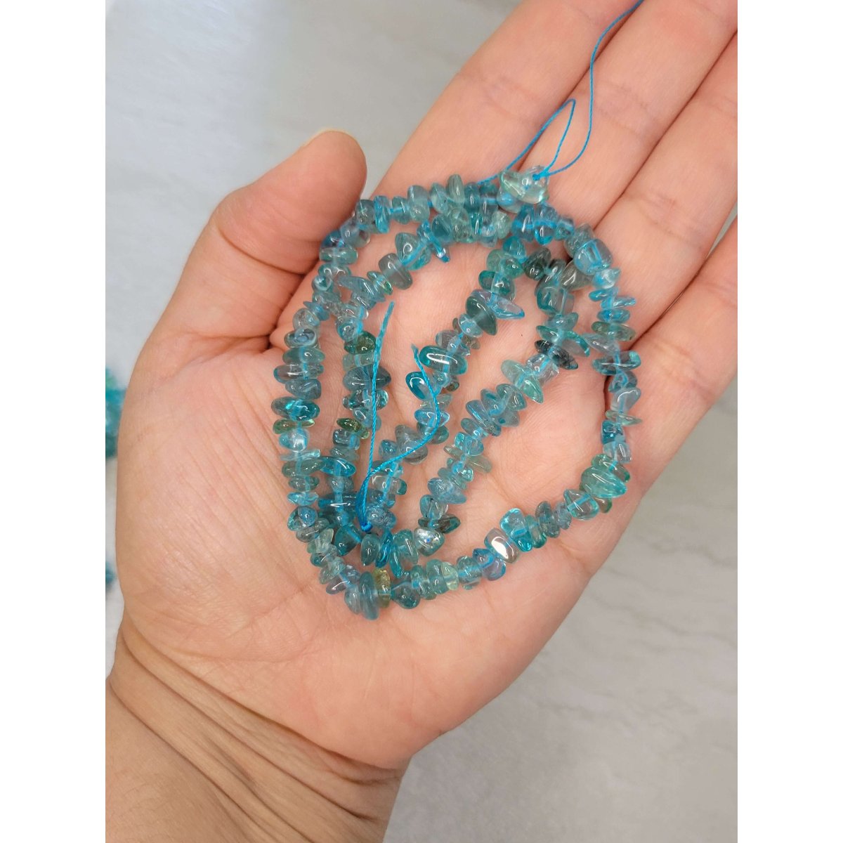 Natural Apatite Gemstone Chip, 15.5 Strand Crystal Chip Necklace Jewelry Making -Jewelry Making Kits