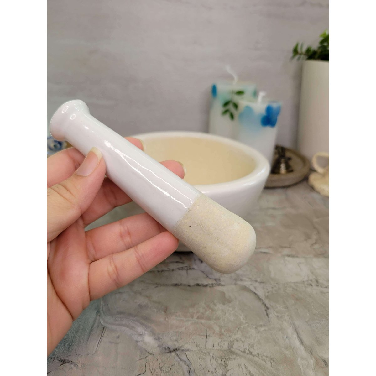 Ceramic Mortal & Pestle Set , Handmade Ceramic -Mortars & Pestles