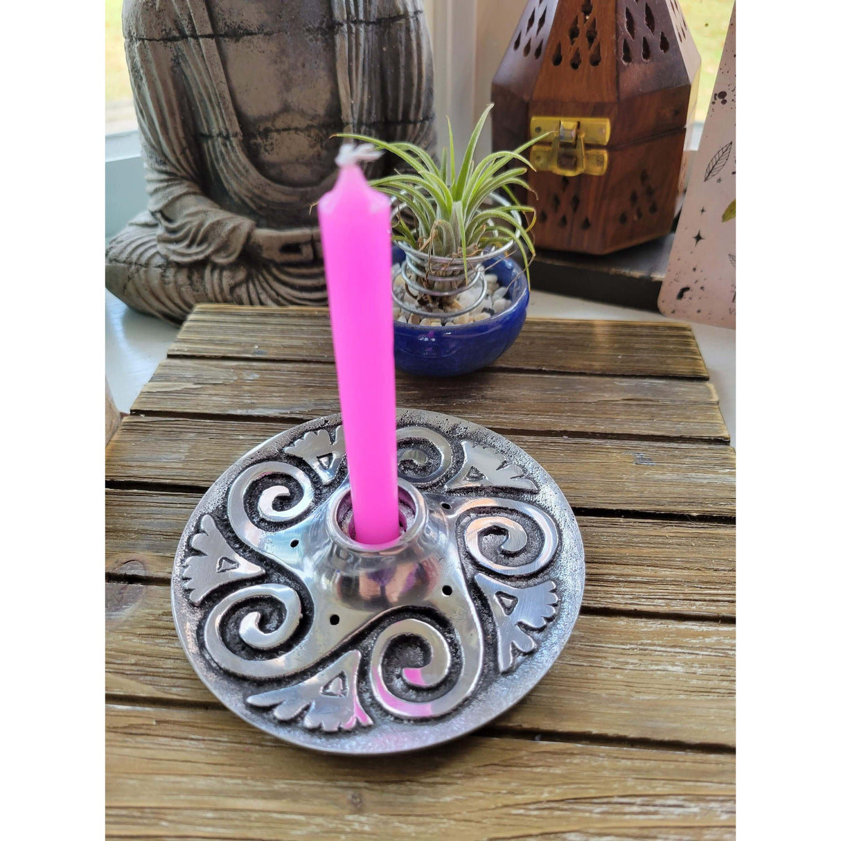 Spiral Metal Burner /Chime Candle Holder/ Palo Santo Stick Holder/Candle Holder -