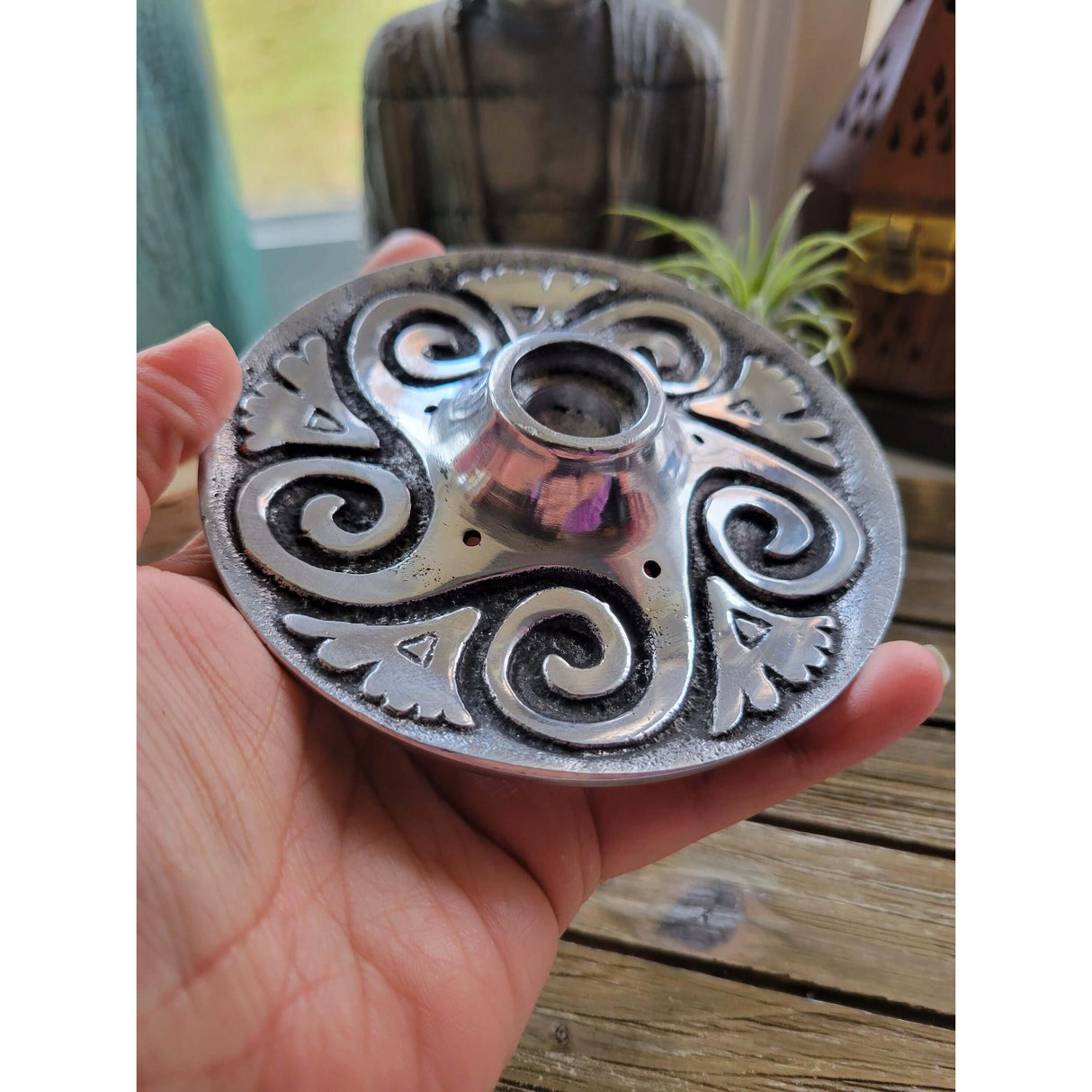 Spiral Metal Burner /Chime Candle Holder/ Palo Santo Stick Holder/Candle Holder -