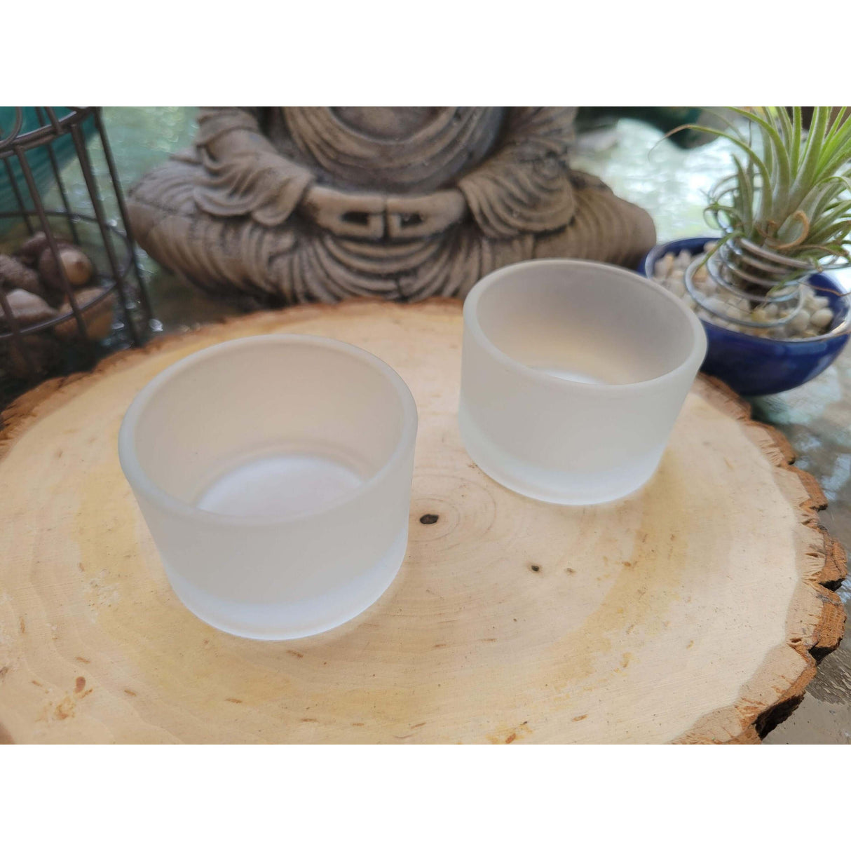 Tealight Candle Holder Frosted/ One Tealight Holder -