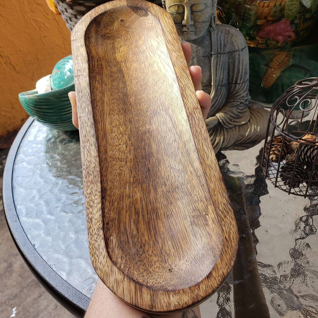 Wooden Tray Incense Burner, Double Stick Incense Holder -