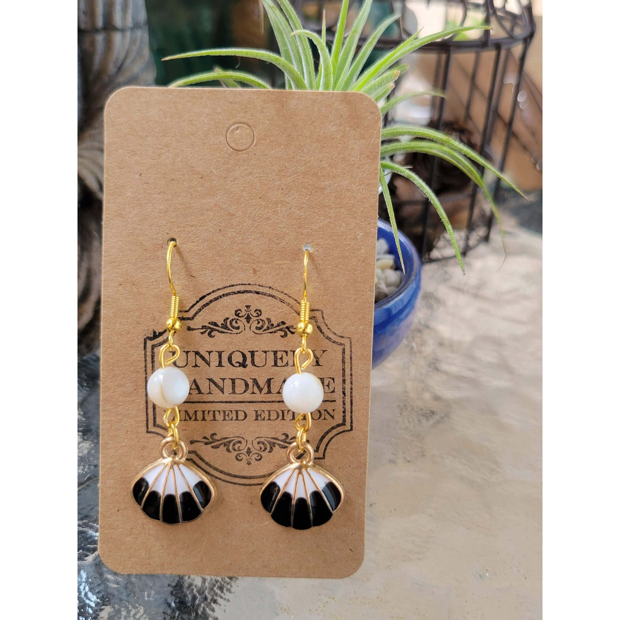 Charm and Crystal Earrings Sea Witch Earrings/Aphrodite Inspired Seashell Jewelry -Earrings