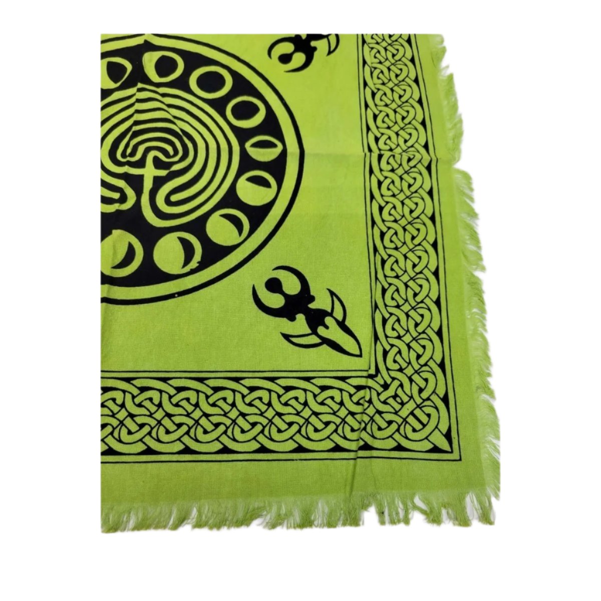 Altar Cloth Green Phases of Moon 18" x 18", Green Witch Altar -Tablecloths