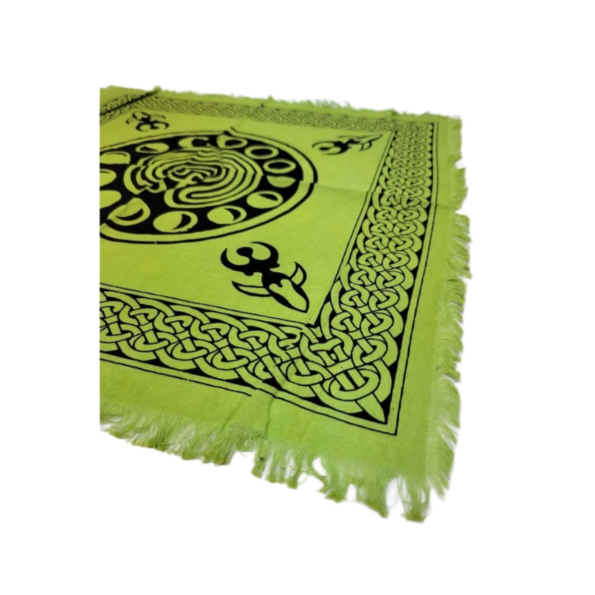 Altar Cloth Green Phases of Moon 18" x 18", Green Witch Altar -Tablecloths