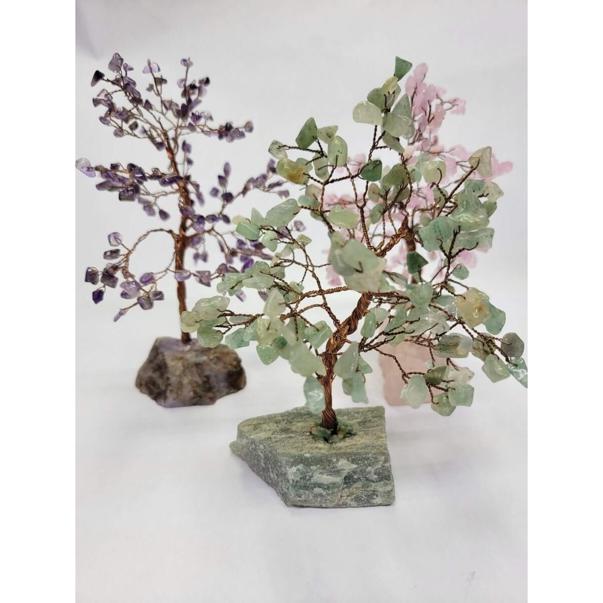 Amethyst / Rose Quartz, Green Aventurine Tree Of Life (7 inch) -Decor