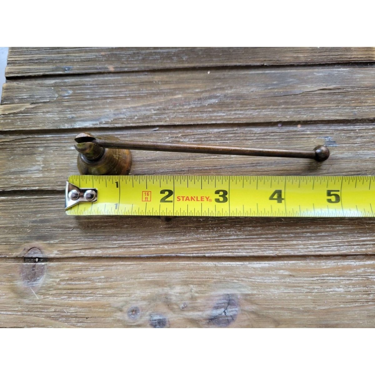 Antique honey gold finish swivel metal candle snuffer 5"l -Candle Snuffers