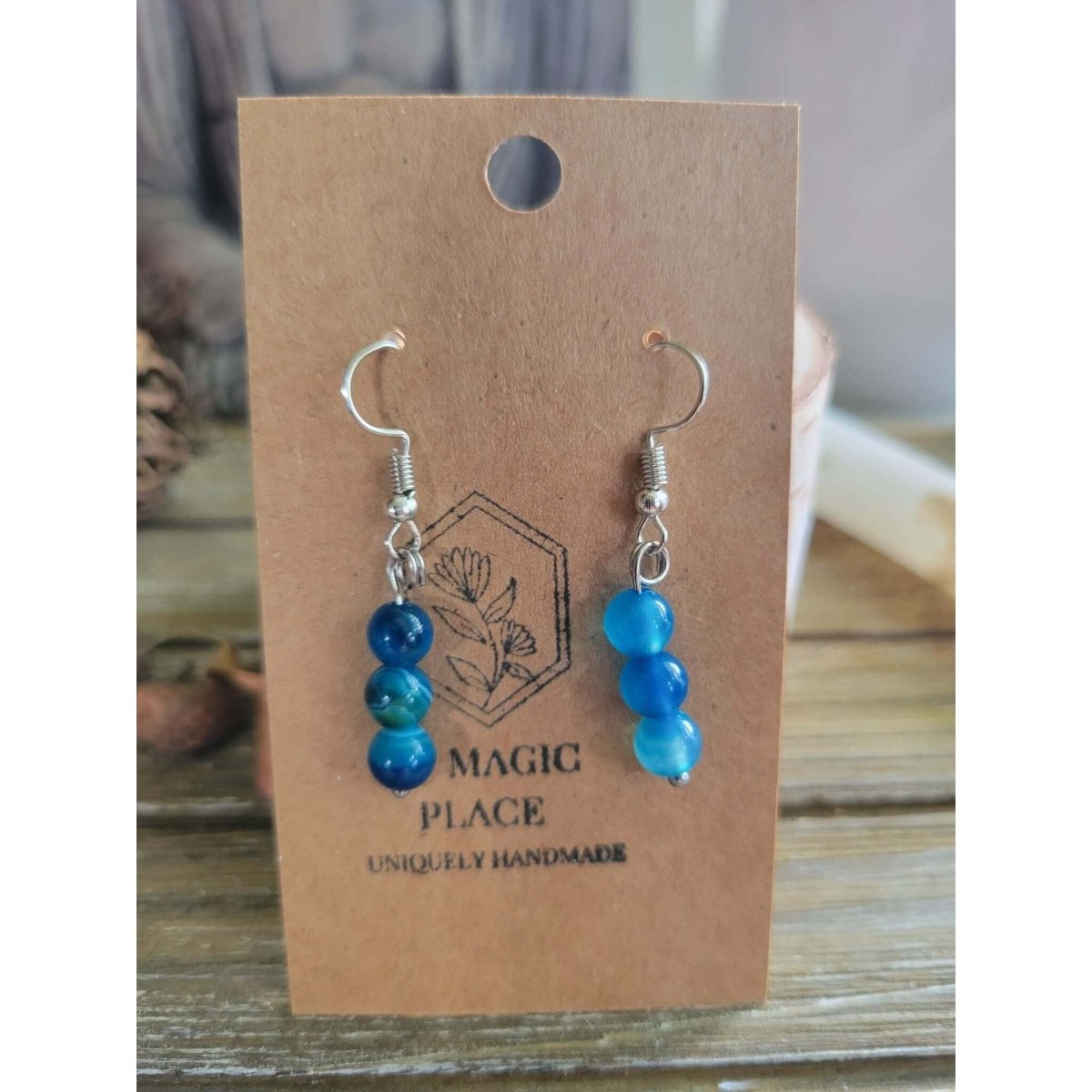 Beads Crystal Earrings ,Stacked Stone Drop Earrings |Gemstones Beads -Earrings