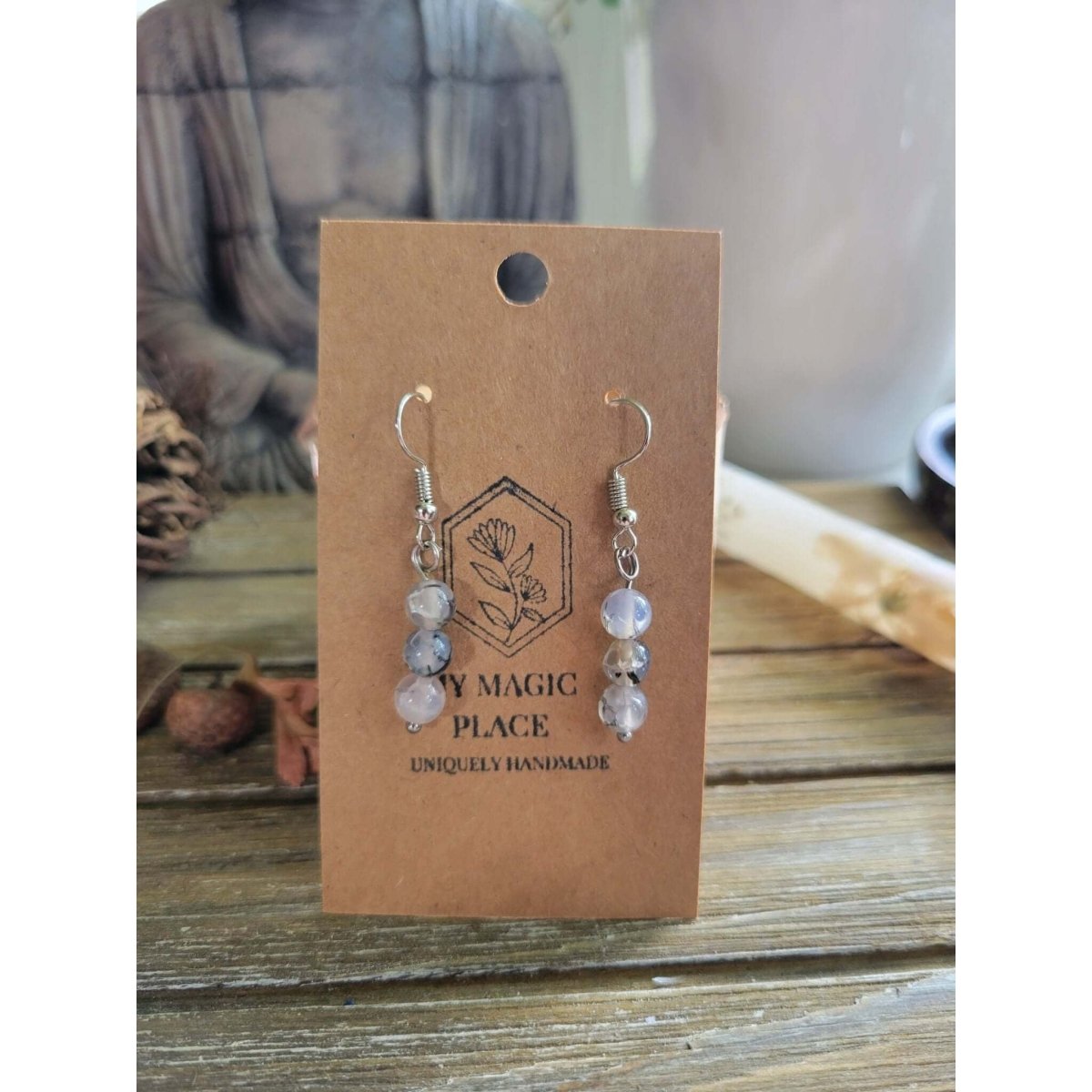 Beads Crystal Earrings ,Stacked Stone Drop Earrings |Gemstones Beads -Earrings