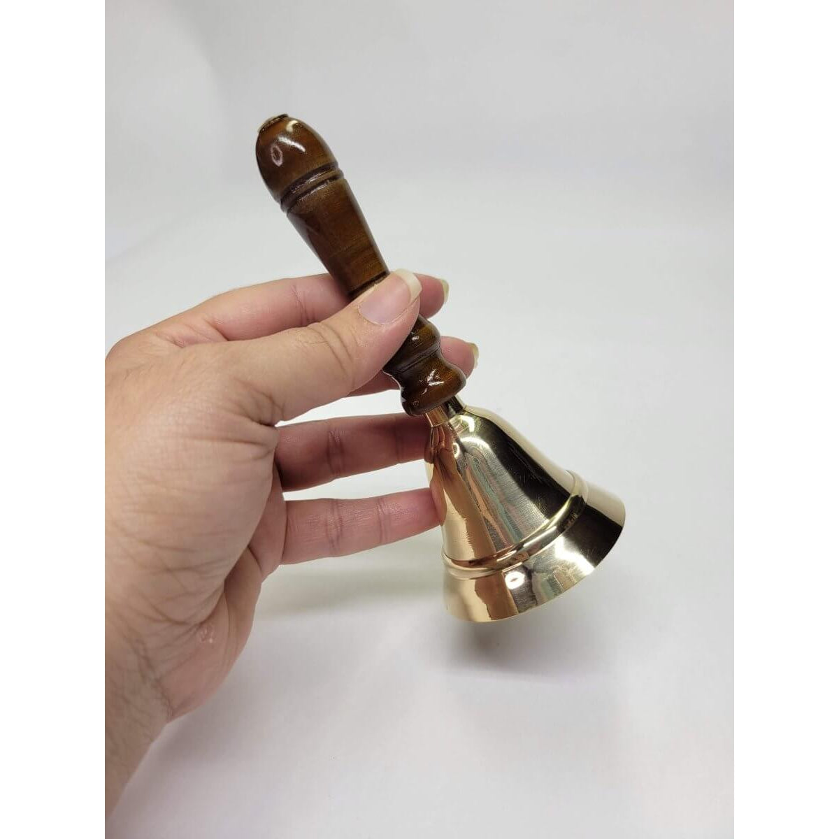 Brass Bell with Wooden Handle -Hand Bells & Chimes