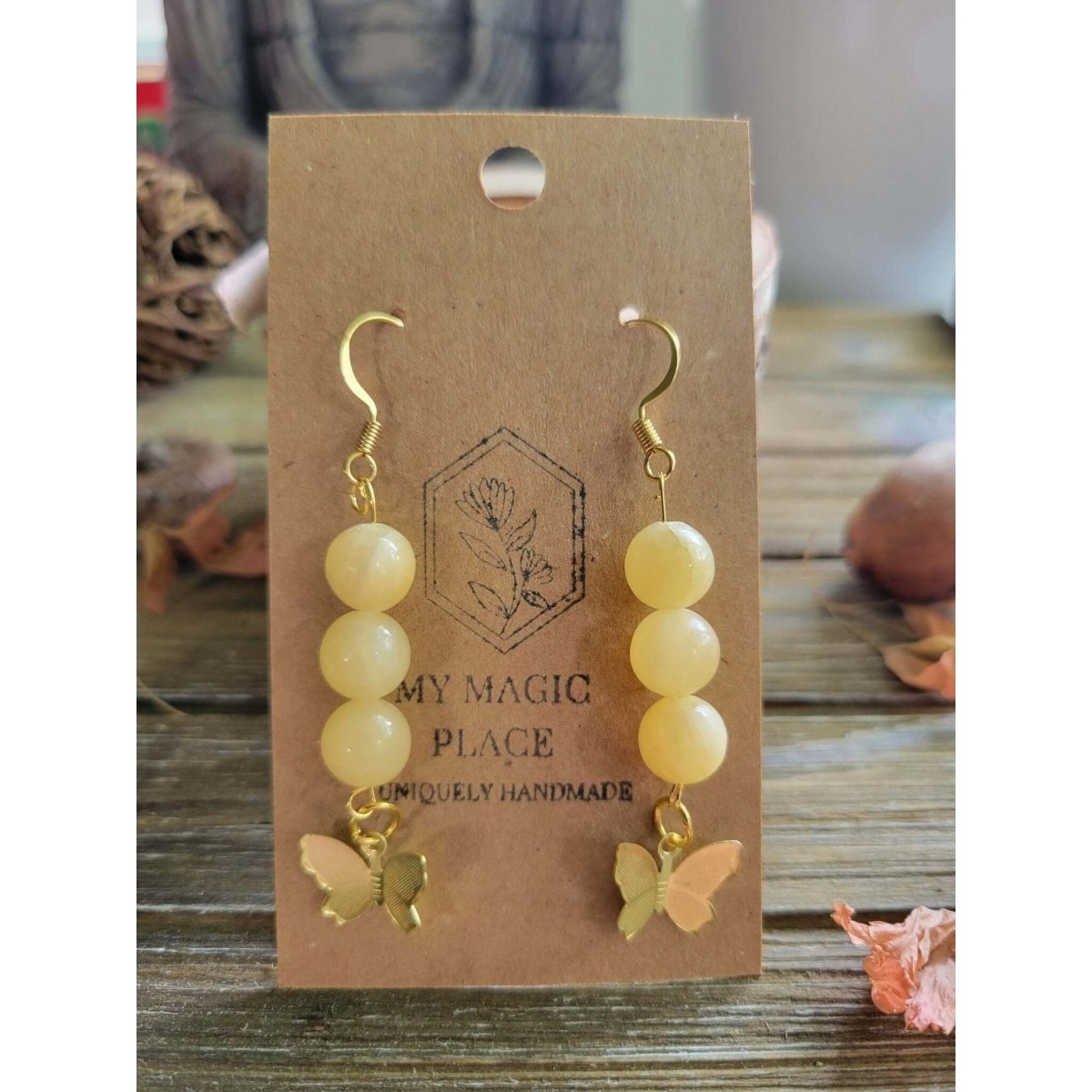 Butterfly Charms Crystal Earrings ,Stacked Stone Drop Earrings |Charm and Crystal Earrings -