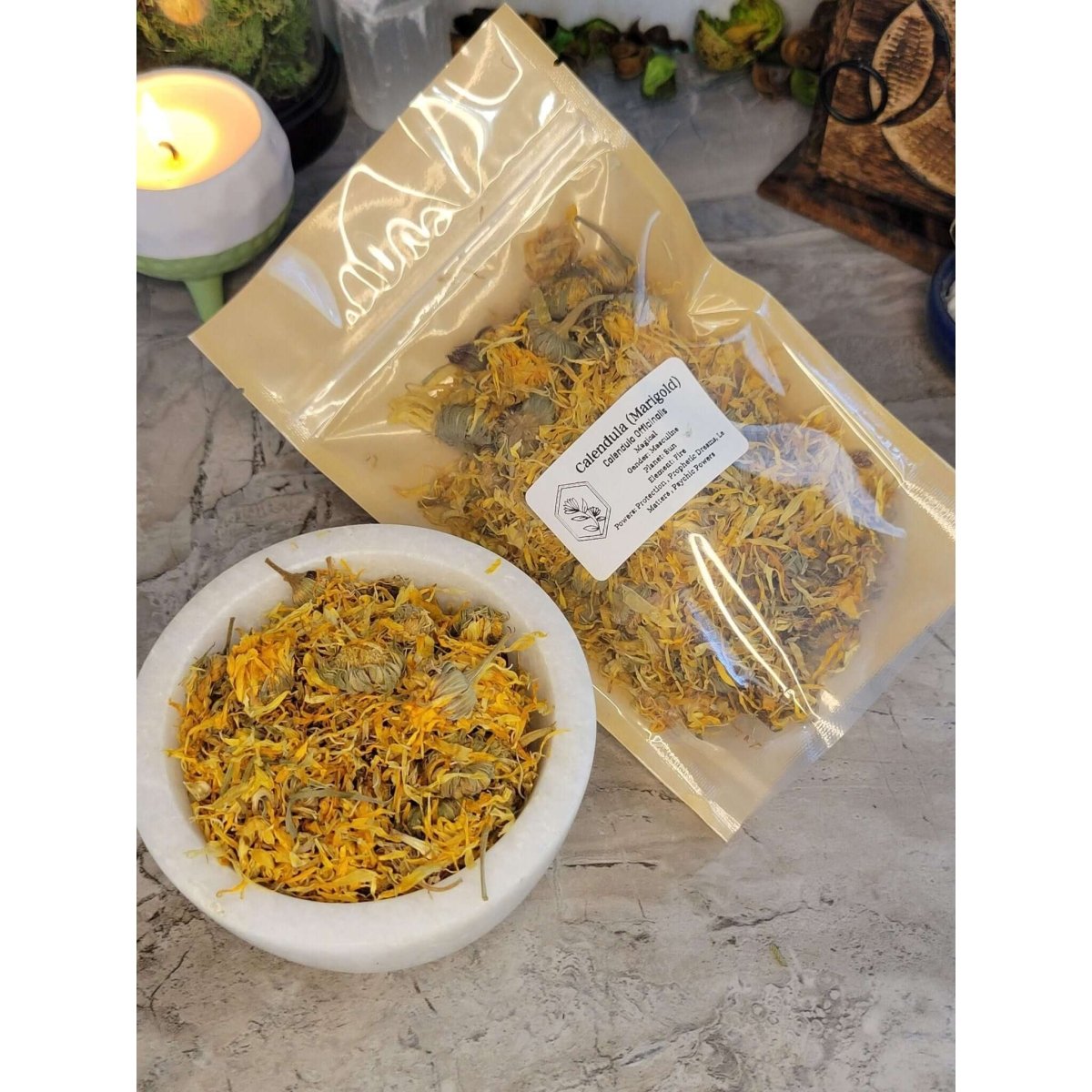 Calendula Flowers, Whole, Marigold Flowers 1oz -Herbs & Spices