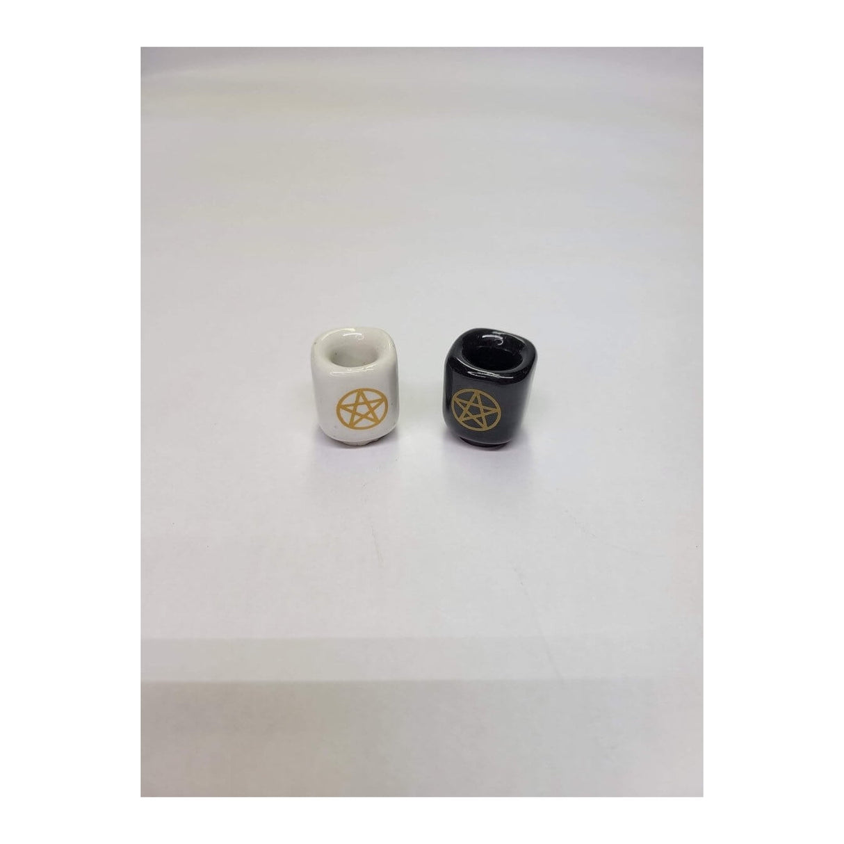 Ceramic Chime Candle Holder, Pentacle, Candle Holder , Altar Decoration -Candle Holders