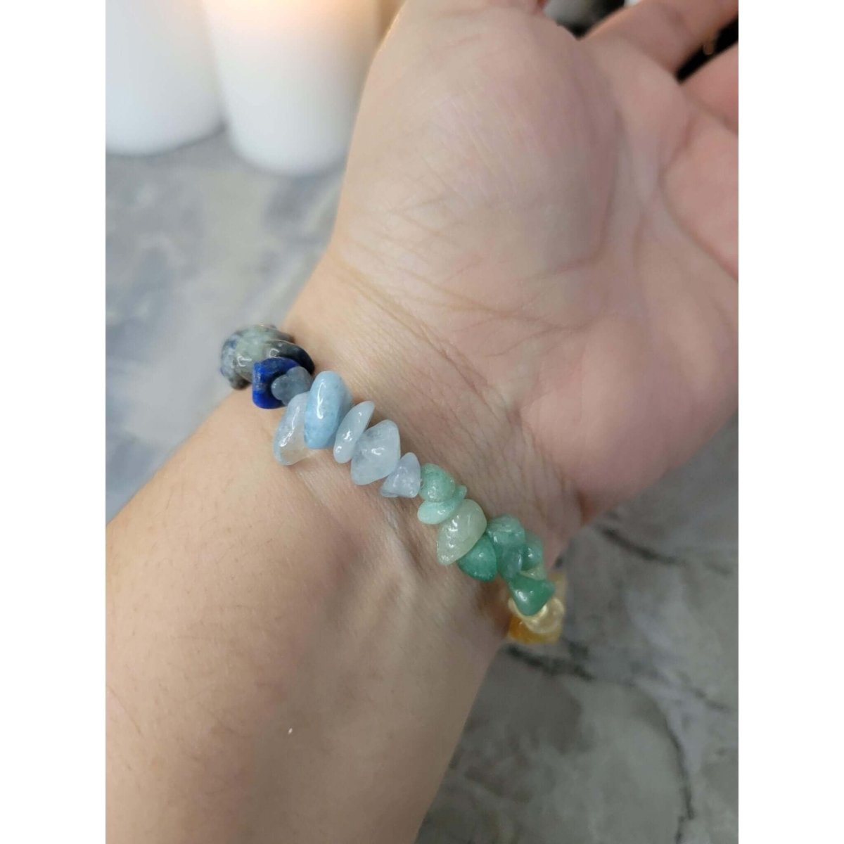 Chakra Gemstone Stretch Bracelets, with Crystal Threads, Handmade Stretch Bracelets -Bracelets