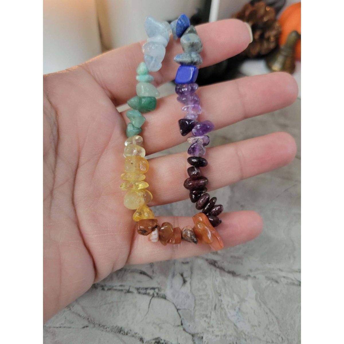 Chakra Gemstone Stretch Bracelets, with Crystal Threads, Handmade Stretch Bracelets -Bracelets