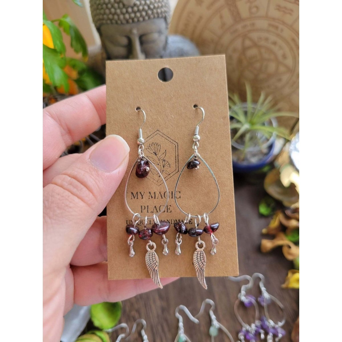 Chandelier Earrings, with Gemstone , Crystal Earrings -Earrings