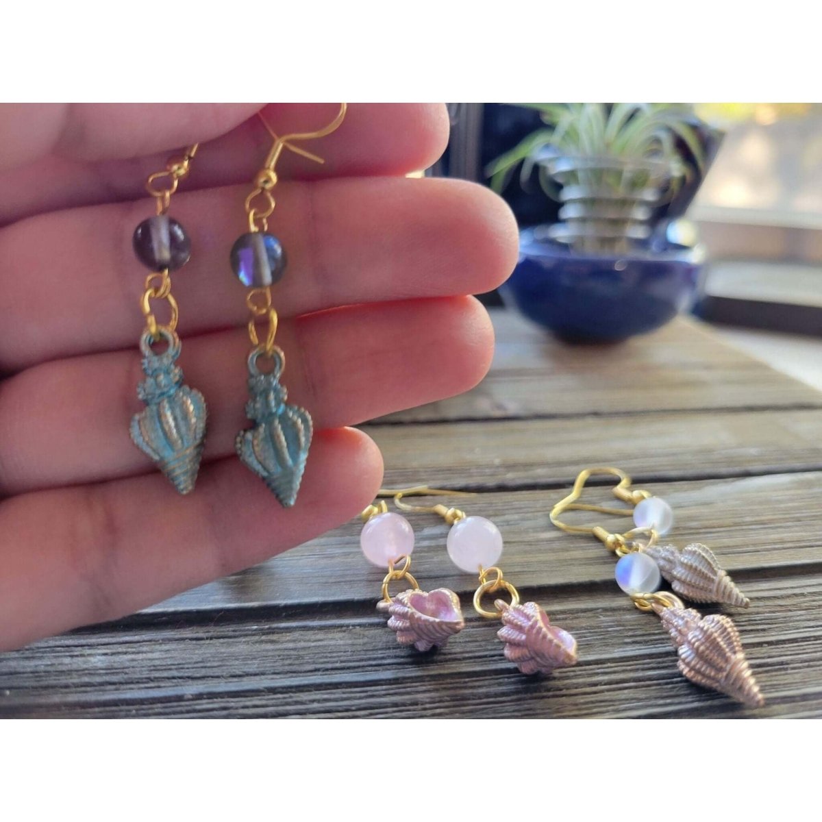 Charm and Crystal Earrings / Sea Earrings -Earrings