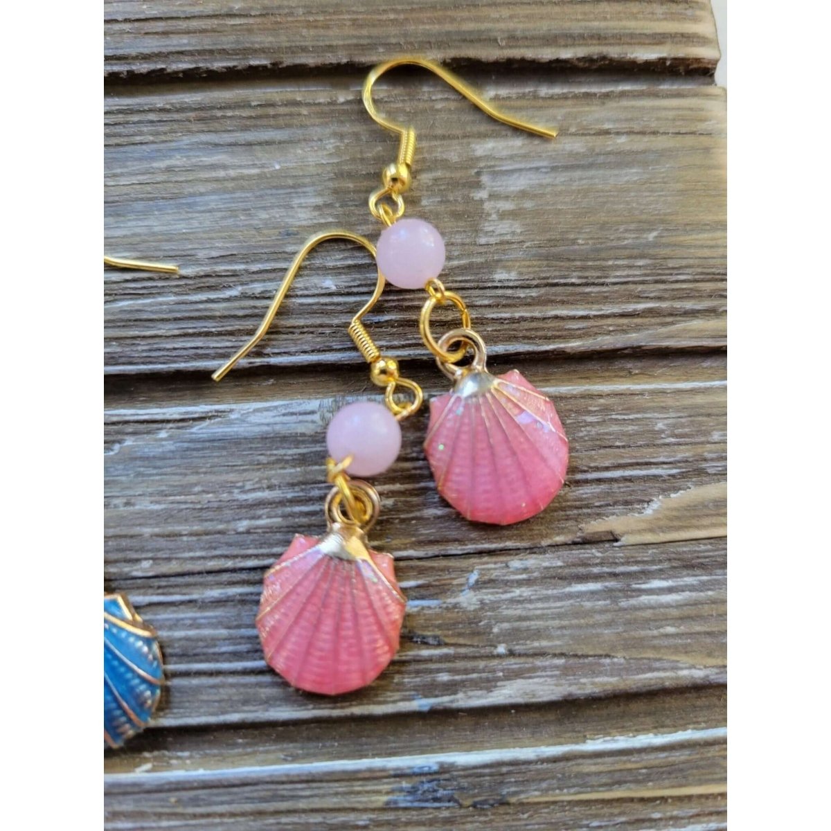 Charm and Crystal Earrings ,Witch Jewelry, Healing Crystal Energy/ Sea Witch Earrings/Aphrodite Inspired Seashell Jewelry -Earrings