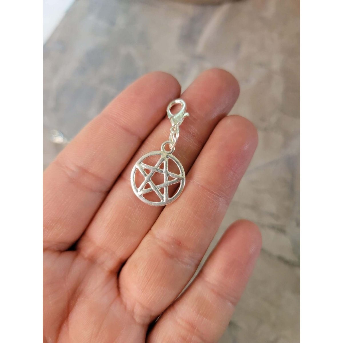 Charm Triple Moon , Pentacle, Om ,Crescent Moon with Lobster Claw Clasps 5 Pendants Set -Charms & Pendants