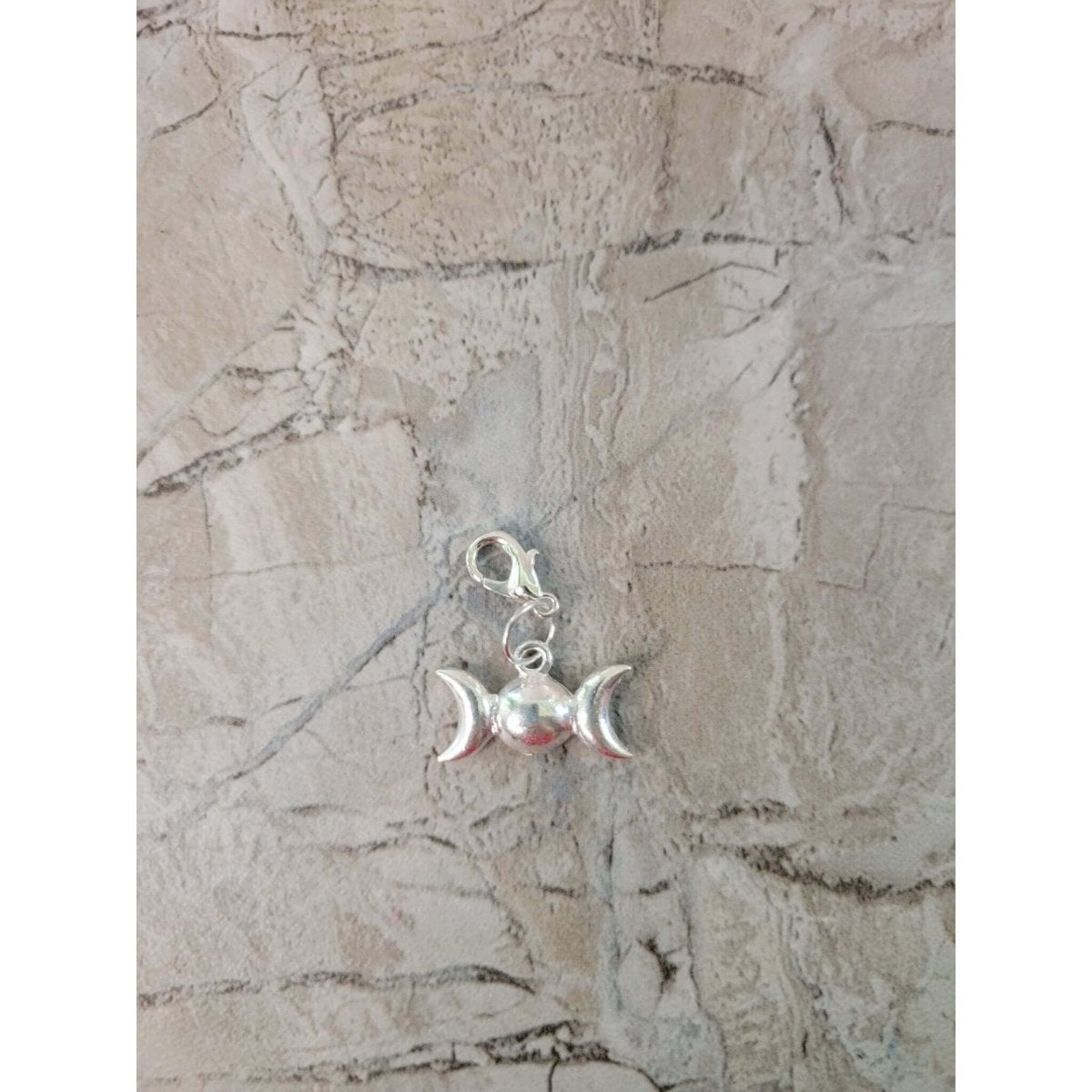 Charm Triple Moon , Pentacle, Om ,Crescent Moon with Lobster Claw Clasps 5 Pendants Set -Charms & Pendants