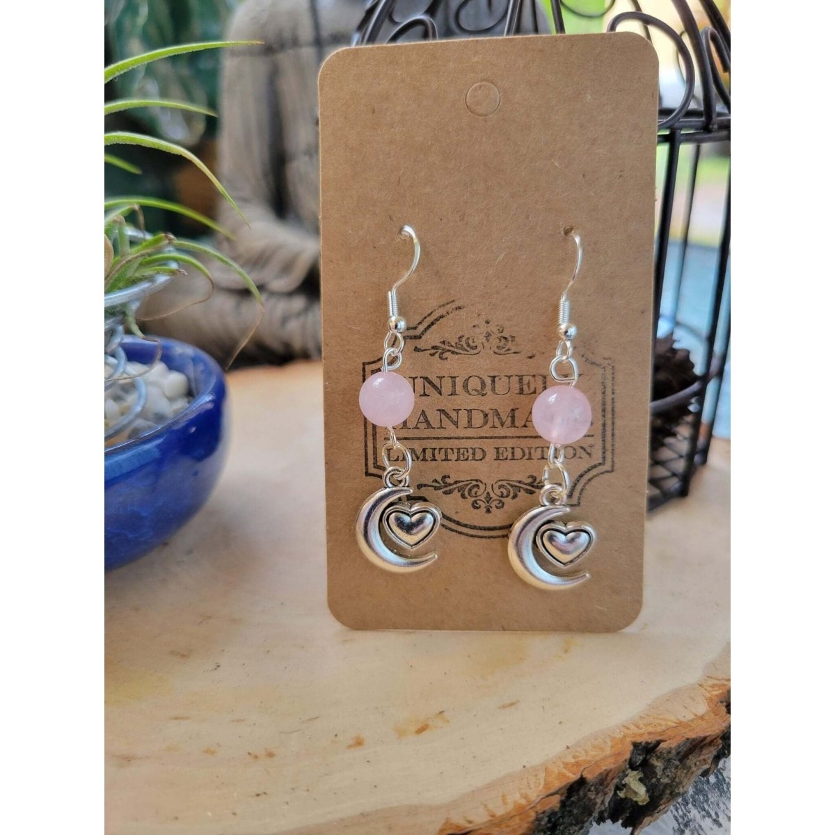 Charms Crystal Earrings ,Stacked Stone Drop Earrings |Charm and Crystal Earrings ,Witch Jewelry, Healing Crystal Energy -