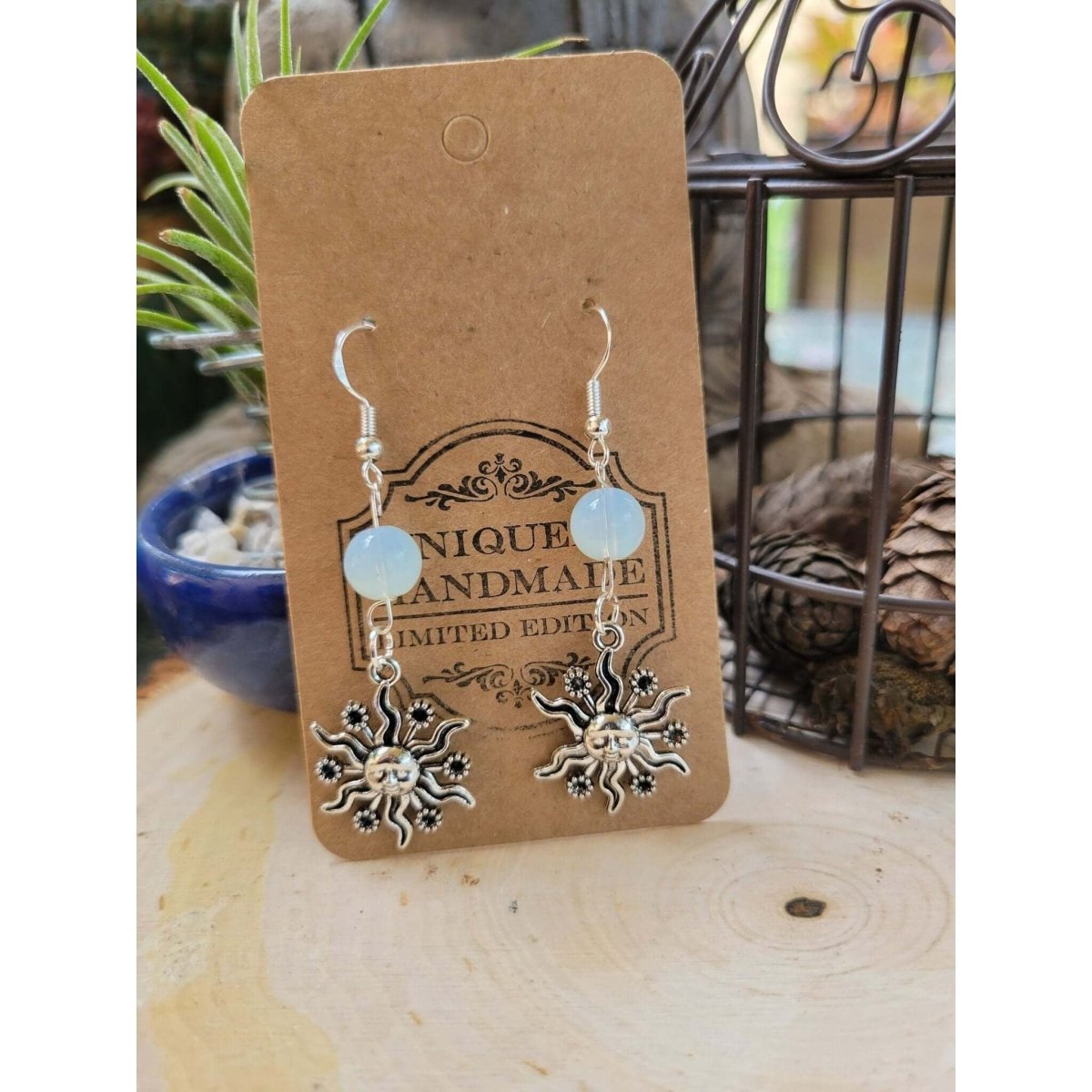 Charms Crystal Earrings ,Stacked Stone Drop Earrings |Charm and Crystal Earrings ,Witch Jewelry, Healing Crystal Energy -