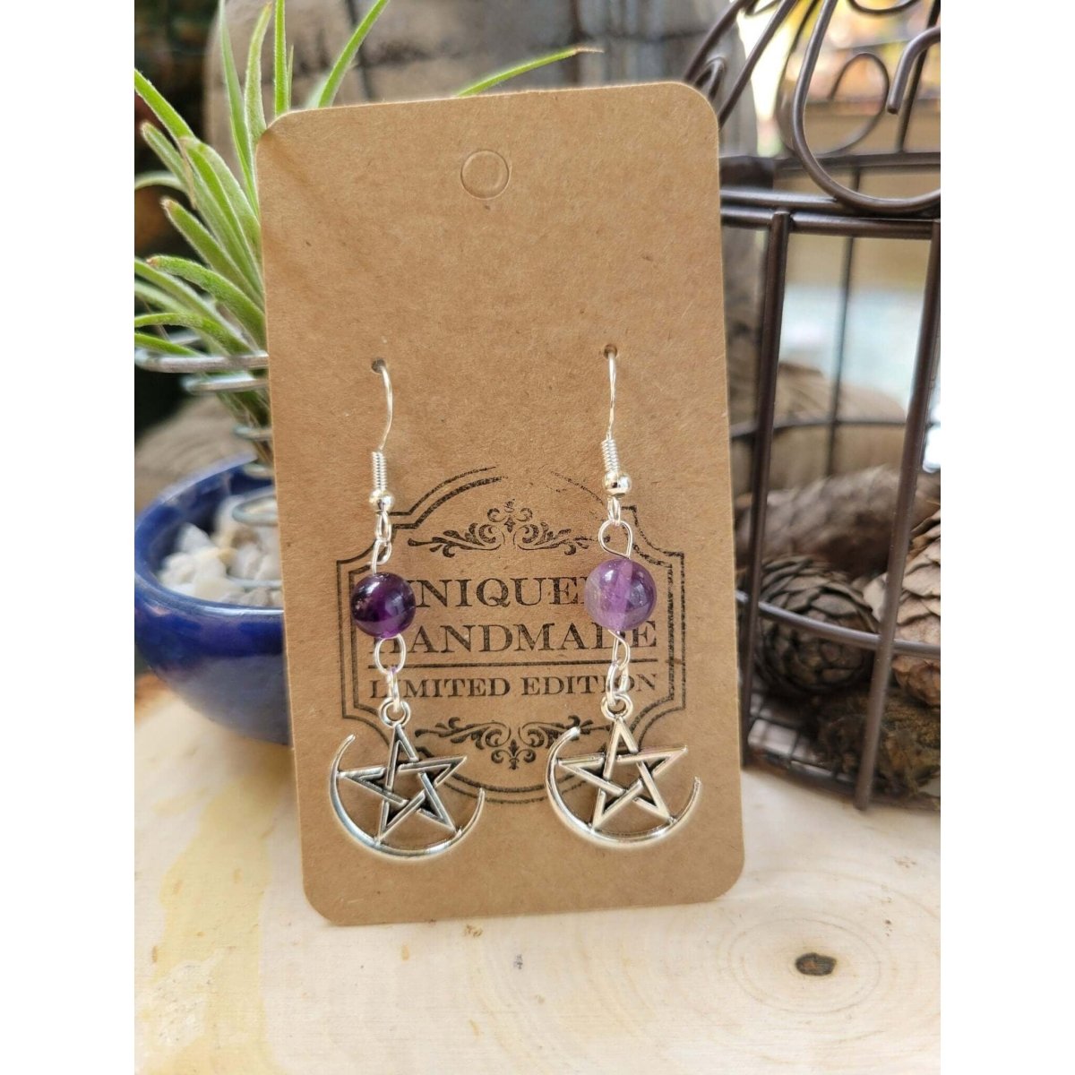 Charms Crystal Earrings ,Stacked Stone Drop Earrings |Charm and Crystal Earrings ,Witch Jewelry, Healing Crystal Energy -