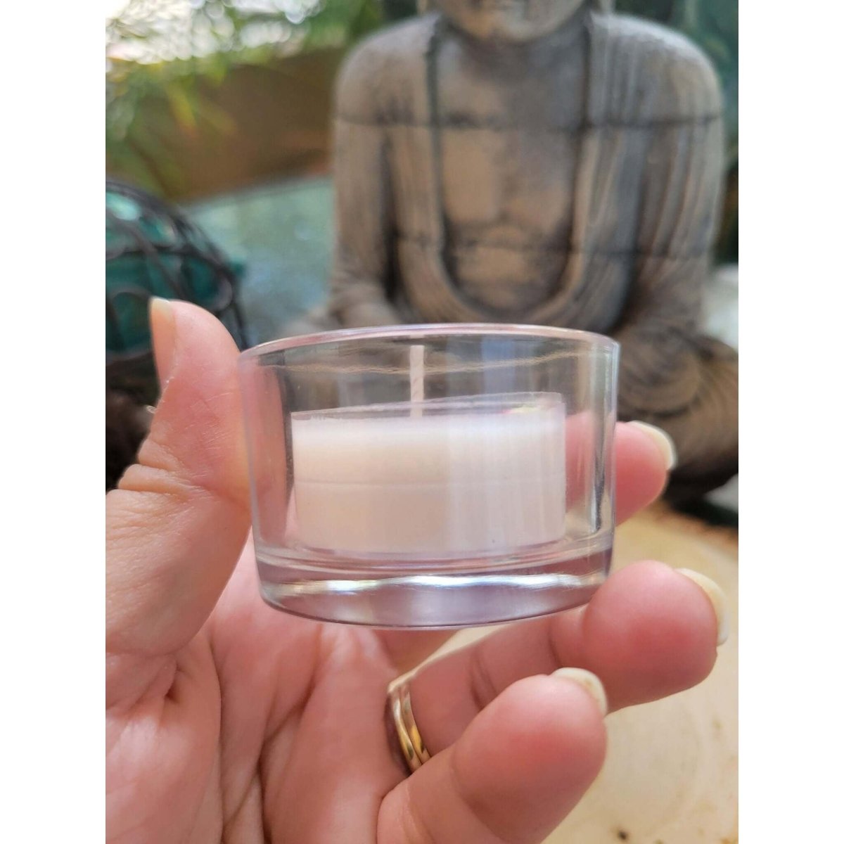 Clear Glass Tealight Candle Holder/ One Tealight Holder -