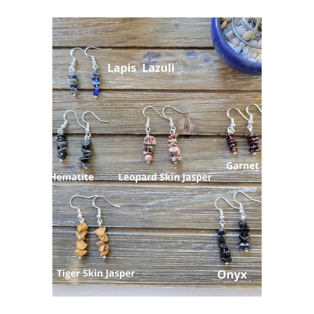 Crystal Earrings ,Stacked Stone Drop Earrings Bohemian Style Dangle Earrings , Jewelry, Healing Crystal Energy -