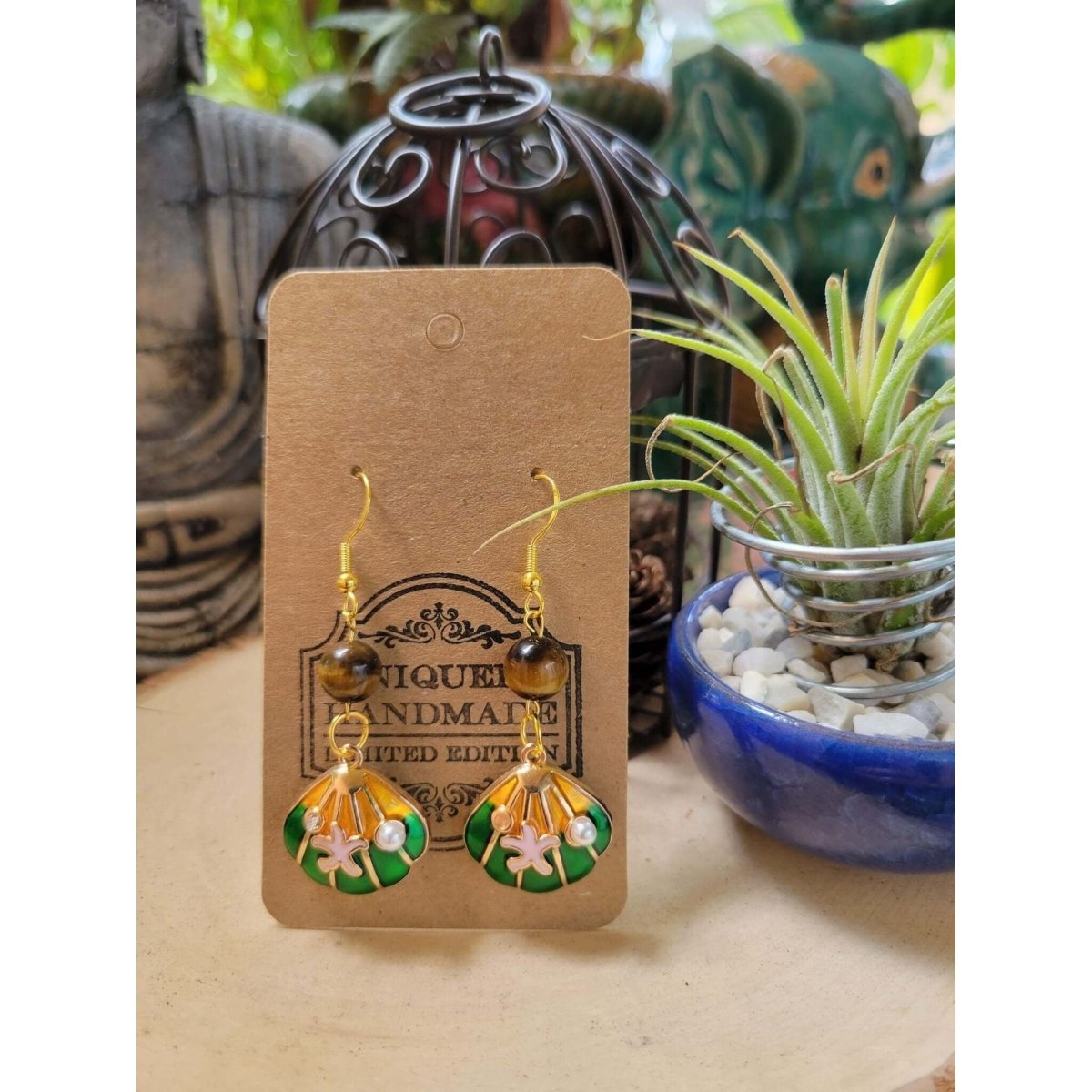 Crystal Earrings Witch Jewelry, Healing Crystal Energy/ Sea Witch Earrings -