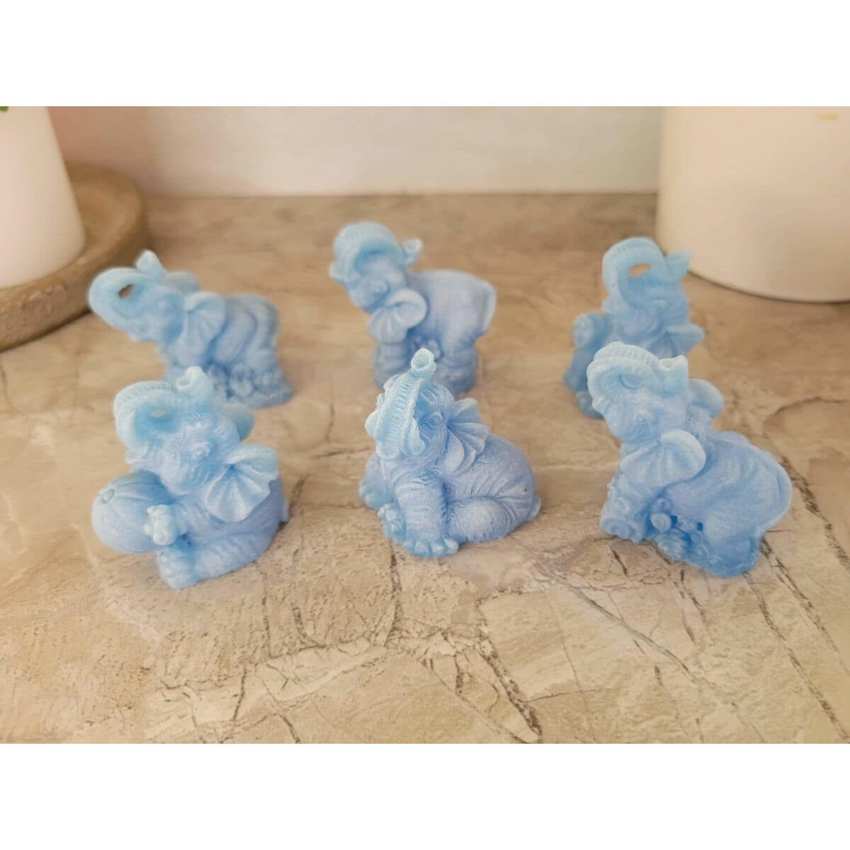 Elephant Mini Statues ,Beautiful Gift Set (Set of 6 Figurines), Mini Elephants -