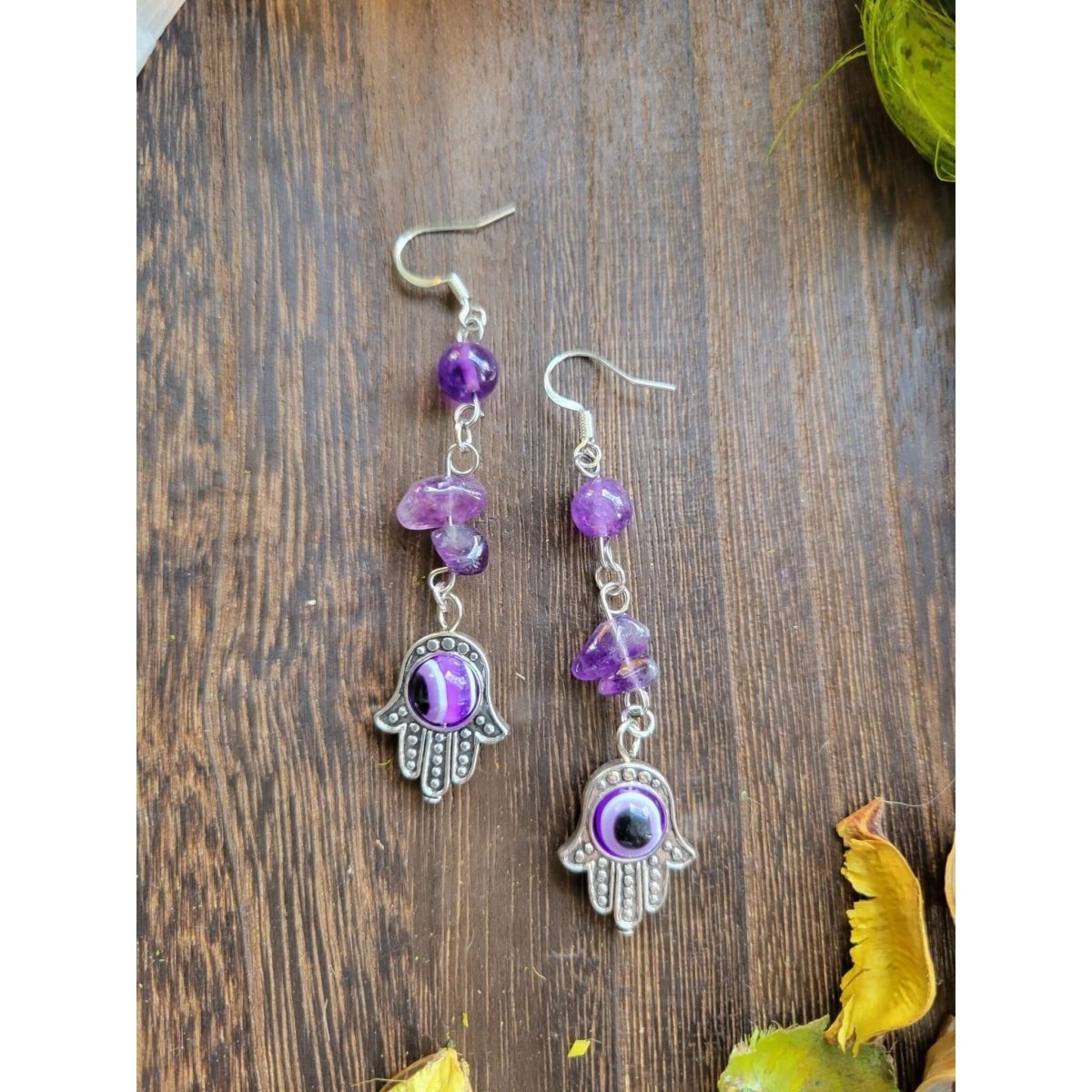 Evil Eye Protection Earrings , Evil Eye Crystal Earrings -Earrings