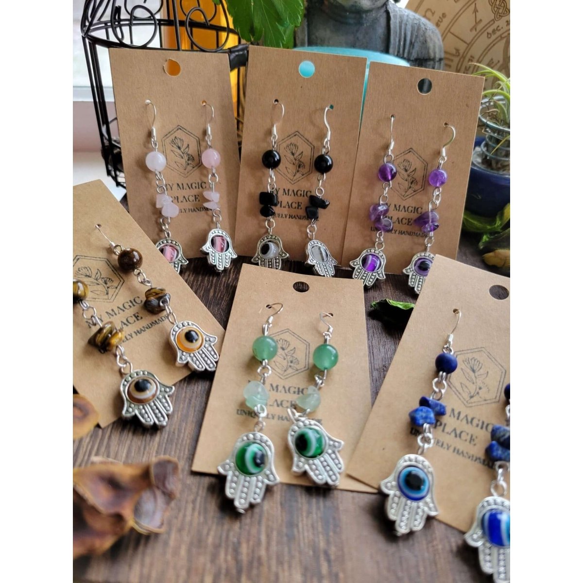 Evil Eye Protection Earrings , Evil Eye Crystal Earrings -Earrings